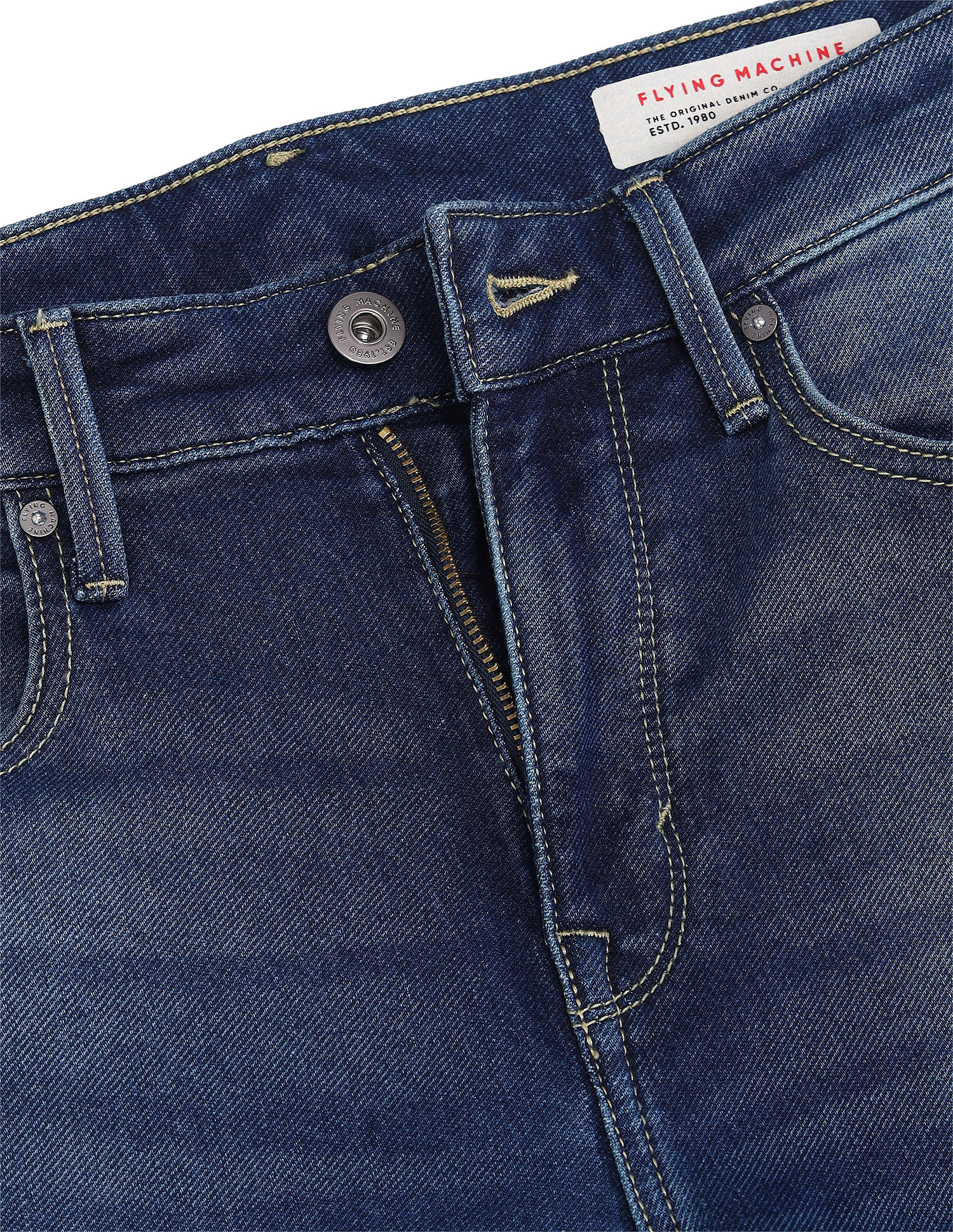 Flying Machine Slash Slim Tapered Fit Blue Jeans
