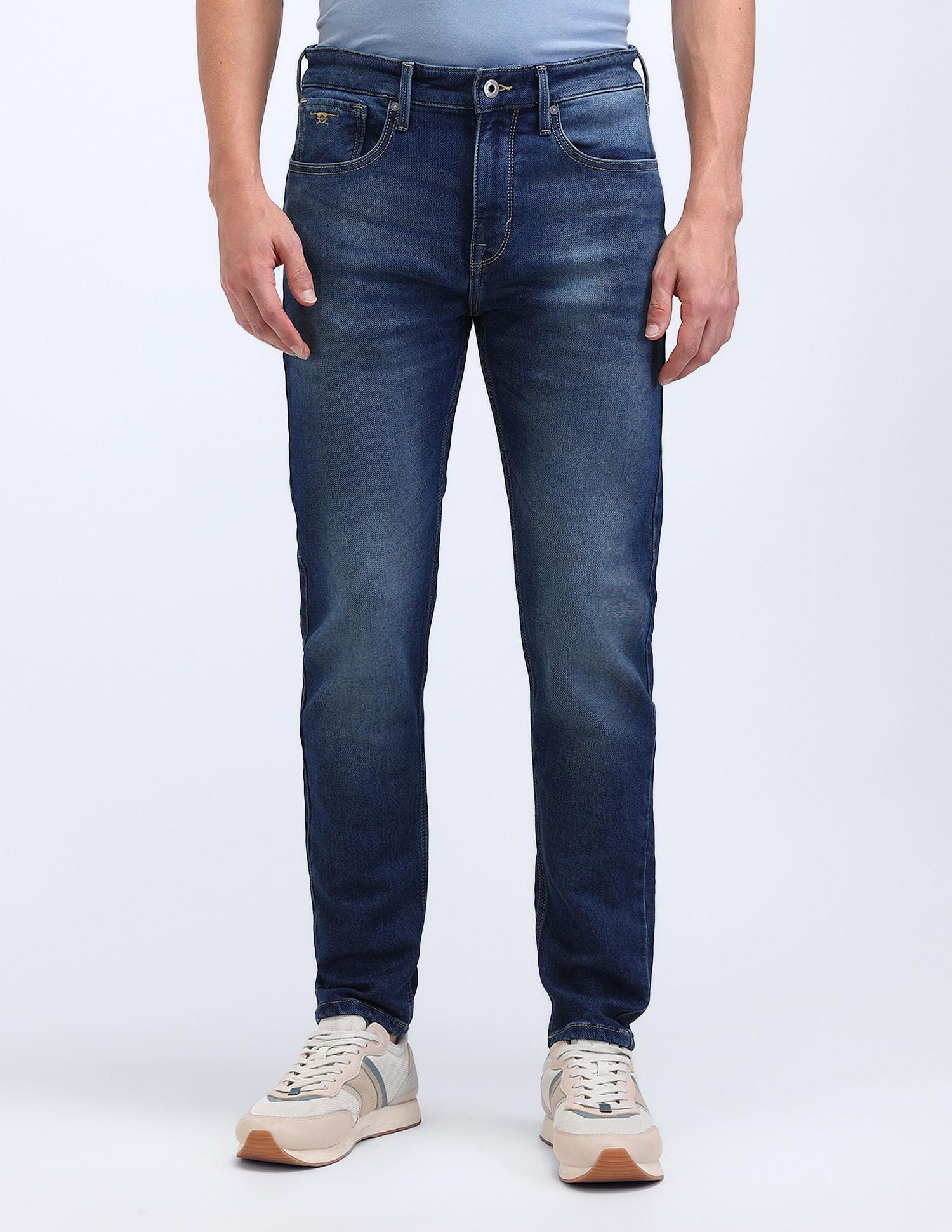Flying Machine Slash Slim Tapered Fit Blue Jeans