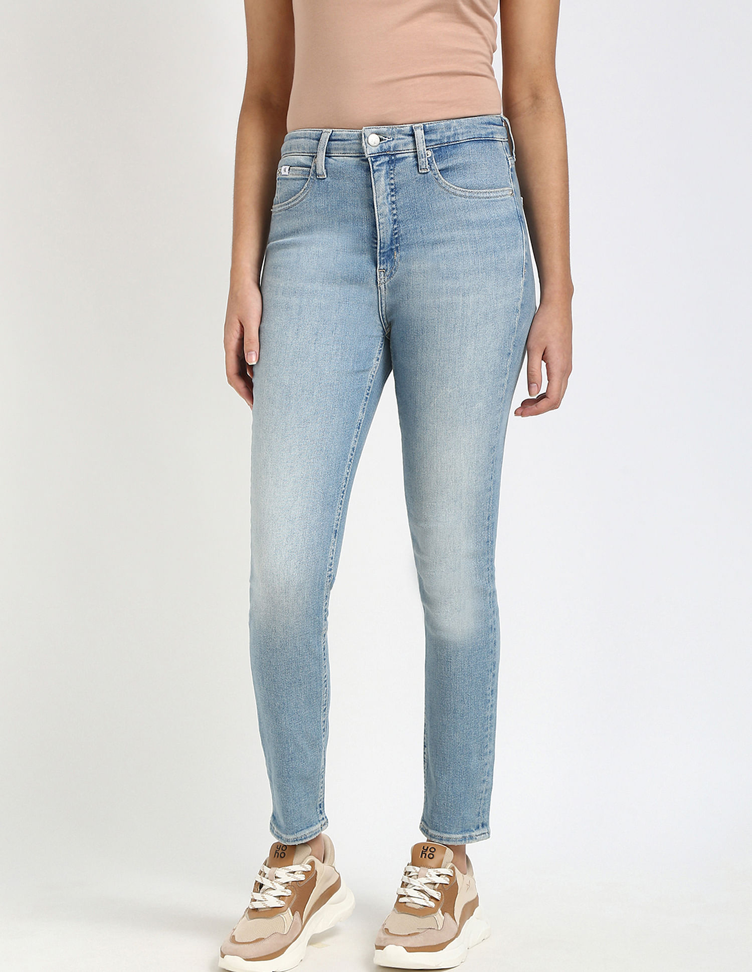 Calvin Klein Jeans Women Solid High Rise Skinny Fit Jeans