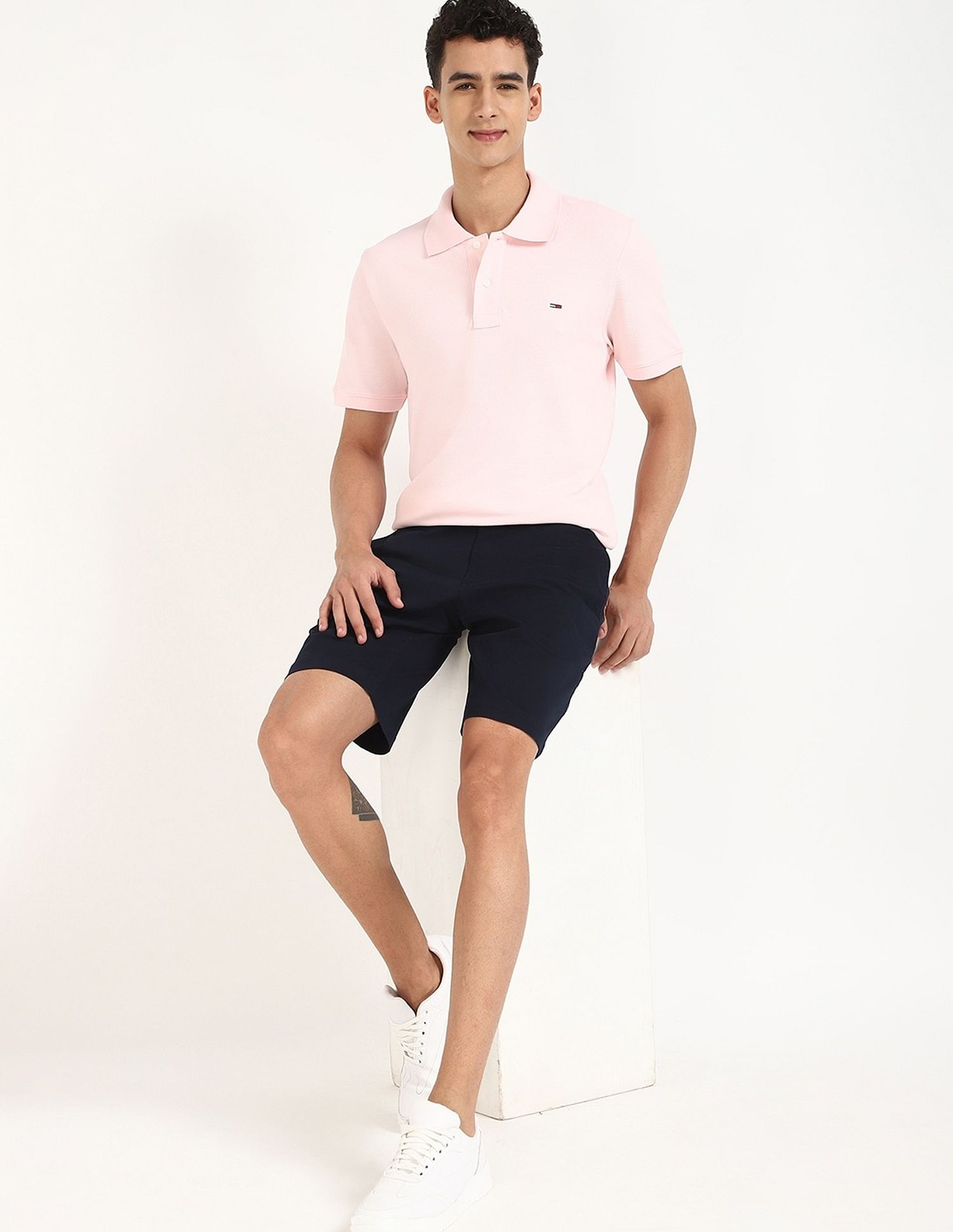 Tommy Hilfiger Solid Regular-Fit Cotton Polo Shirt