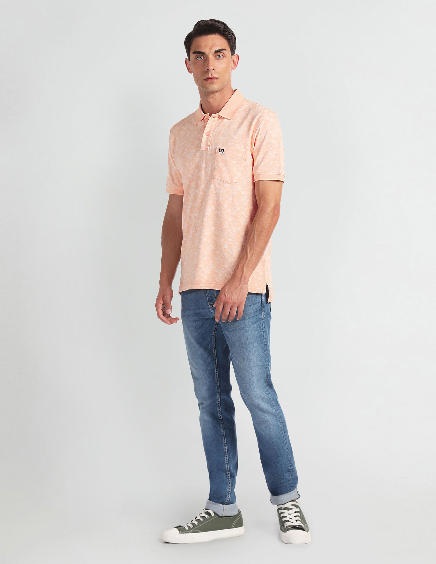 Arrow Sports Tropical Print Regular Polo Shirt