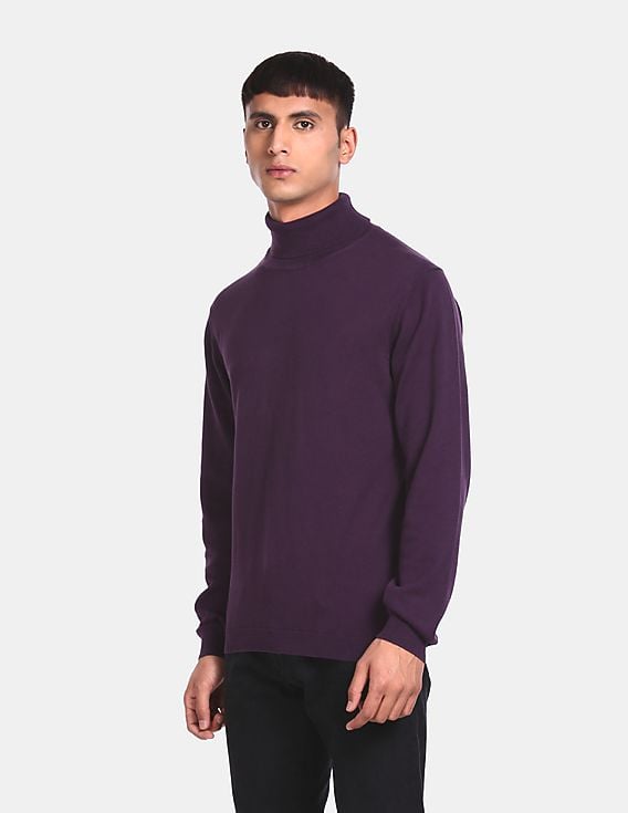 Pull Col Roulé Halogen - Violet - Taille S - Manches Longues à Boutons - Neuf Avec Étiquettes