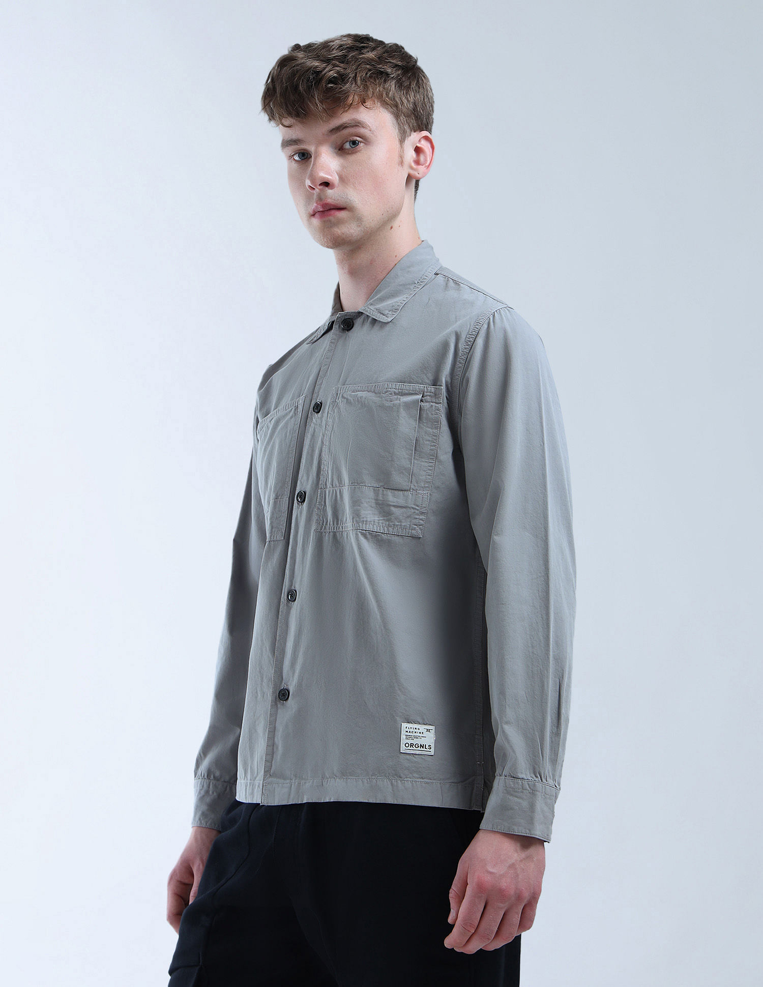 Flying Machine Pure Cotton Solid Shacket