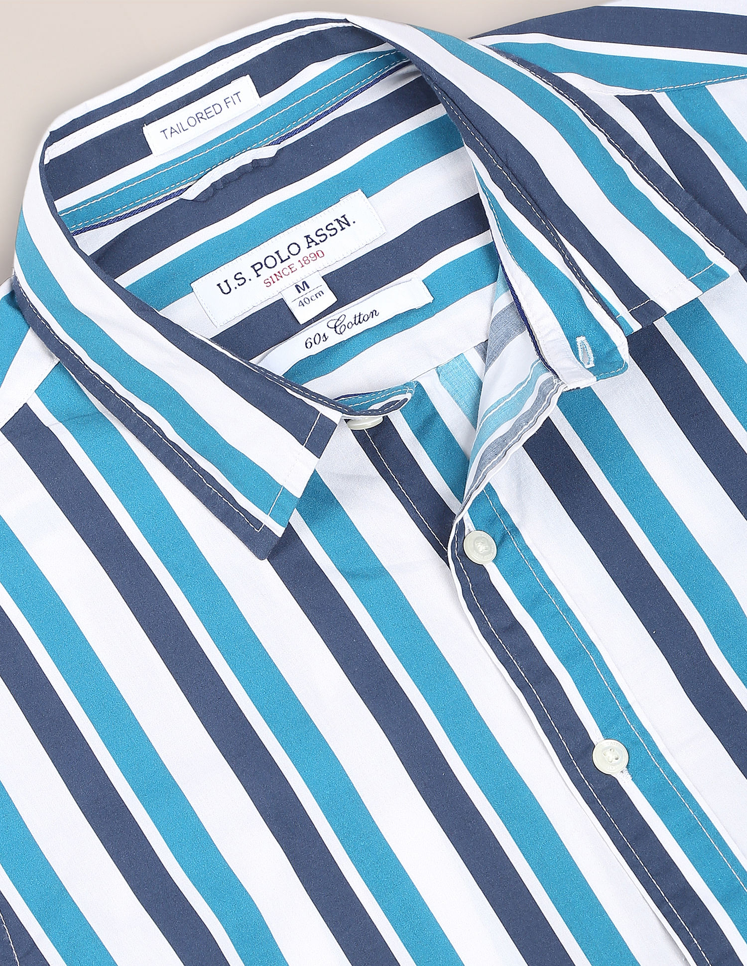 U.S. Polo Assn. Spread Collar Stripe Casual Shirt