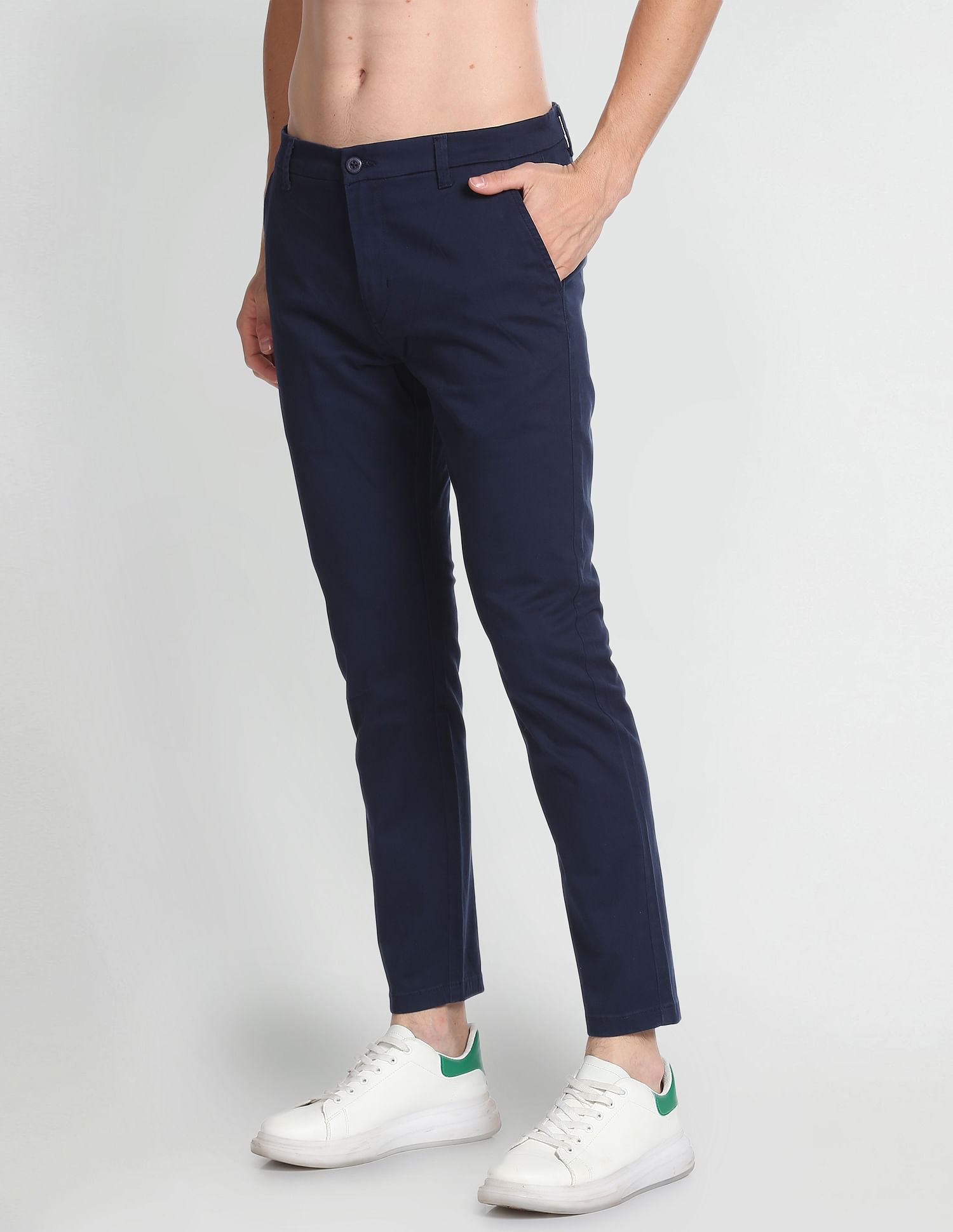 Flying Machine Slim Tapered Solid Trousers