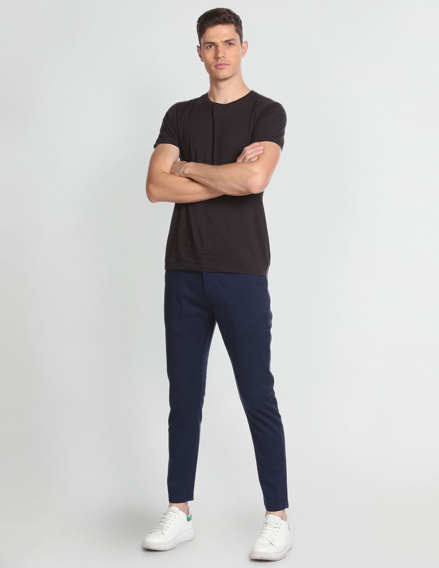 Flying Machine Slim Tapered Solid Trousers