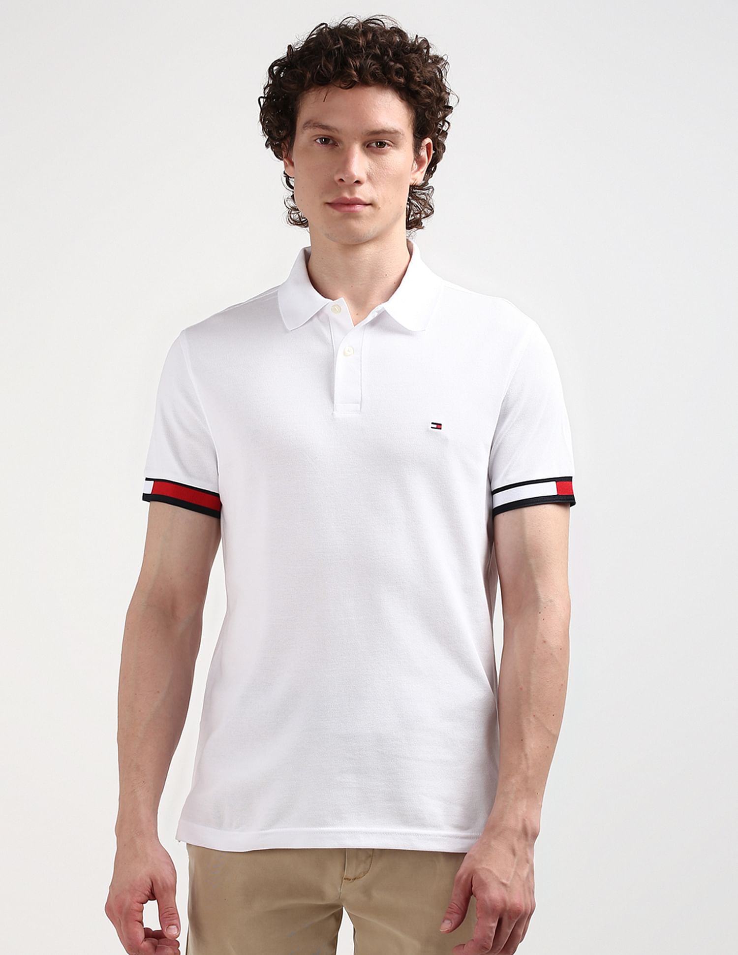 Tommy Hilfiger Flag Cuff Slim Polo Shirt