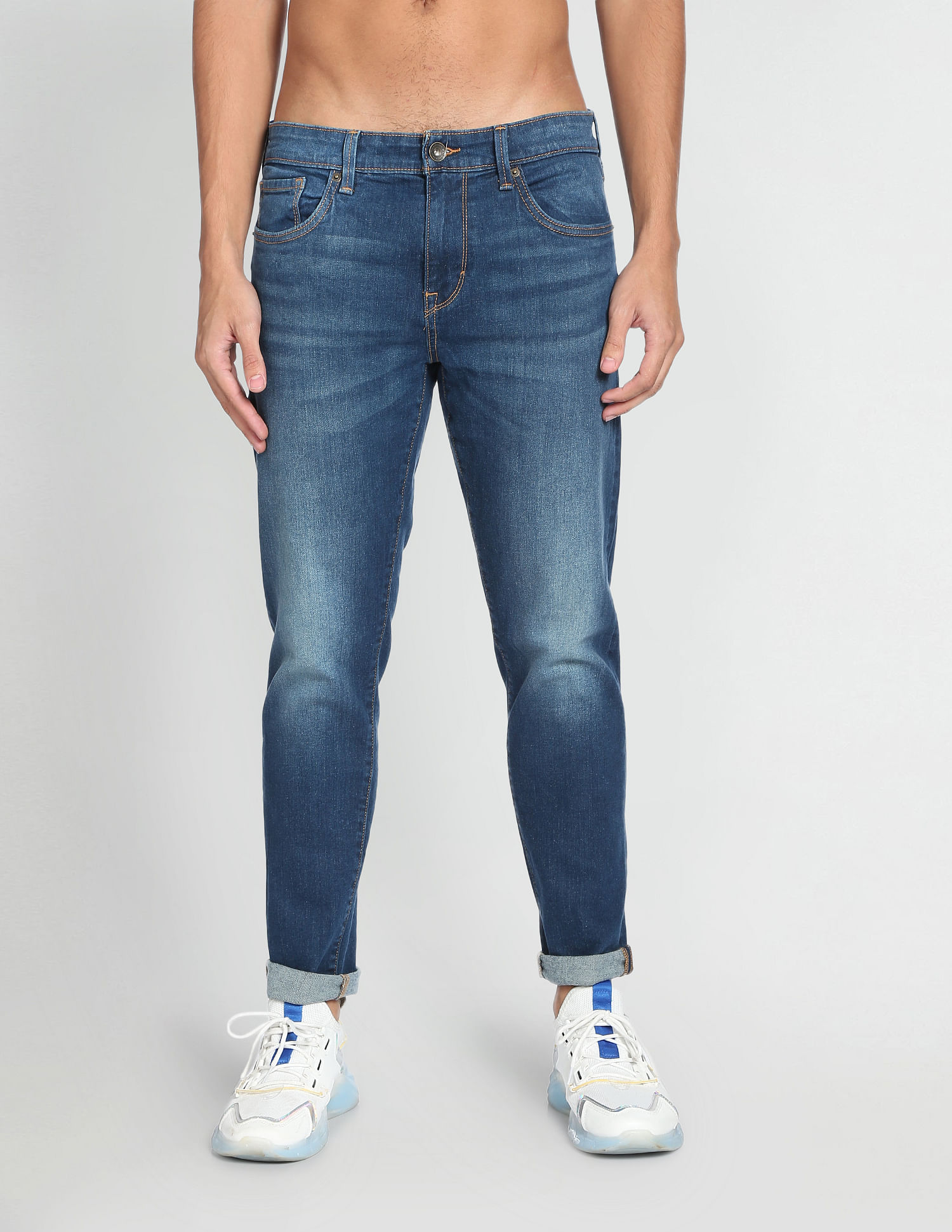Flying Machine Stone Wash Slim Tapered Fit Jeans