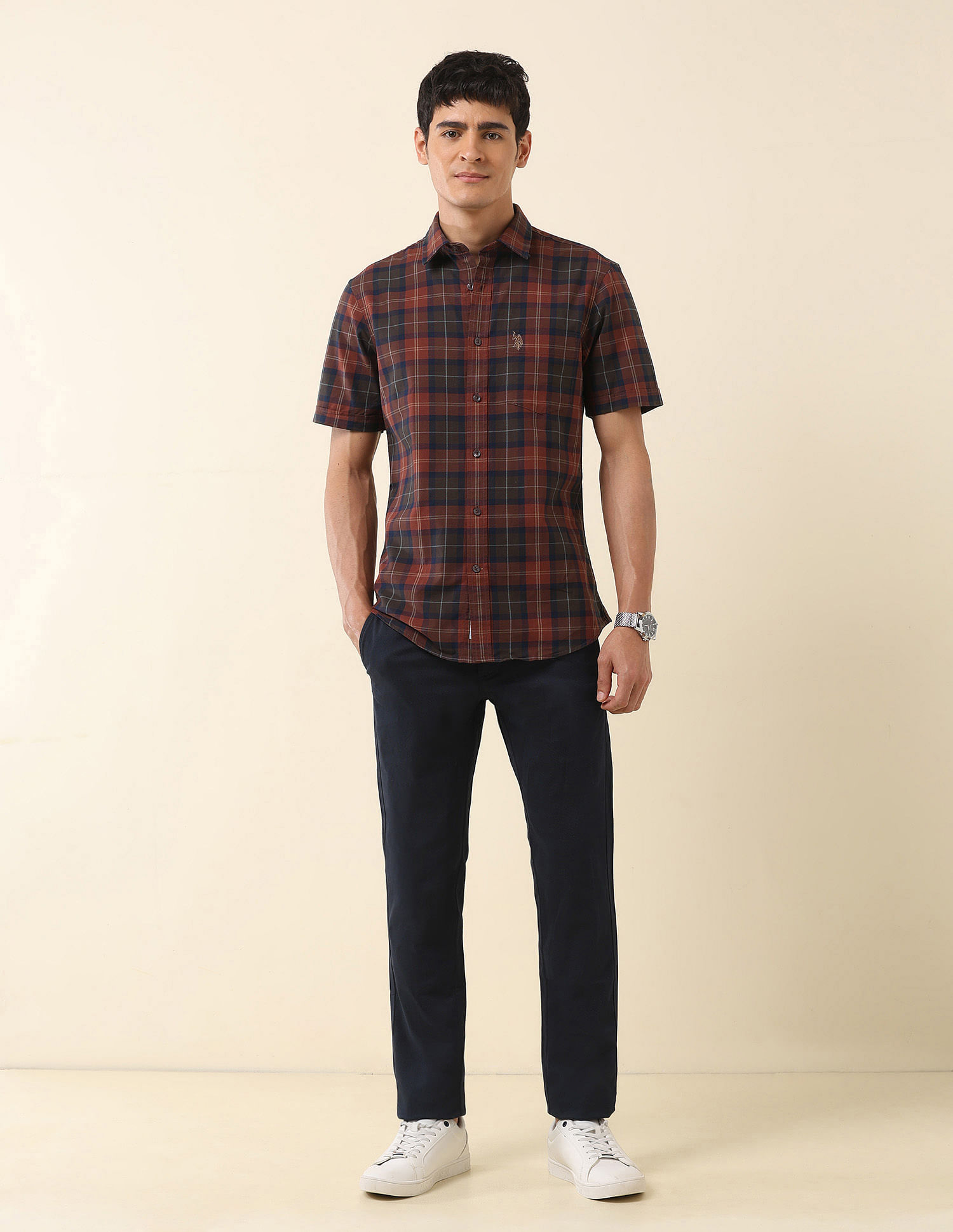 U.S. Polo Assn. Tailored Fit Tartan Checked Shirt