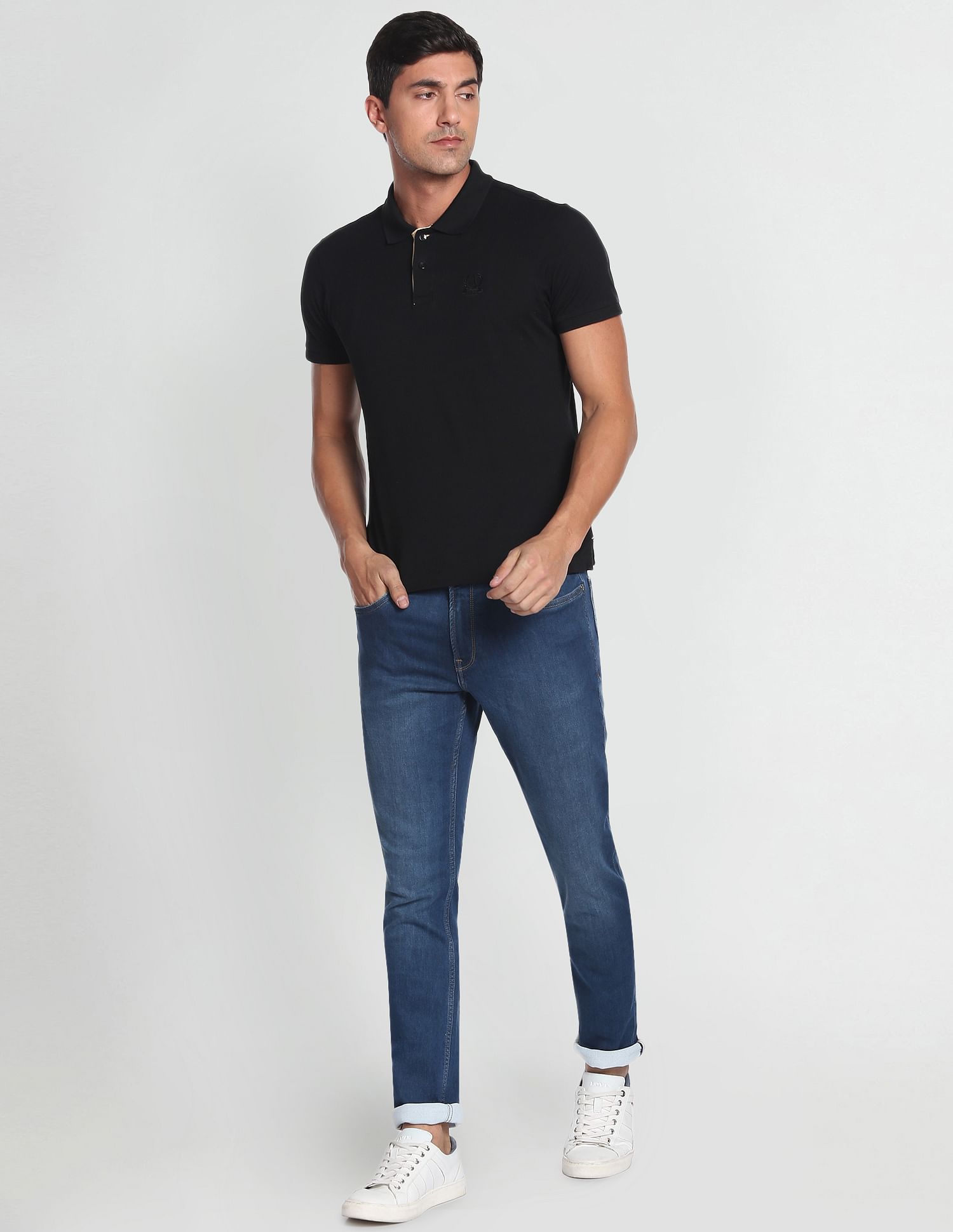 Arrow Sports Knit Look Slim Fit Jeans
