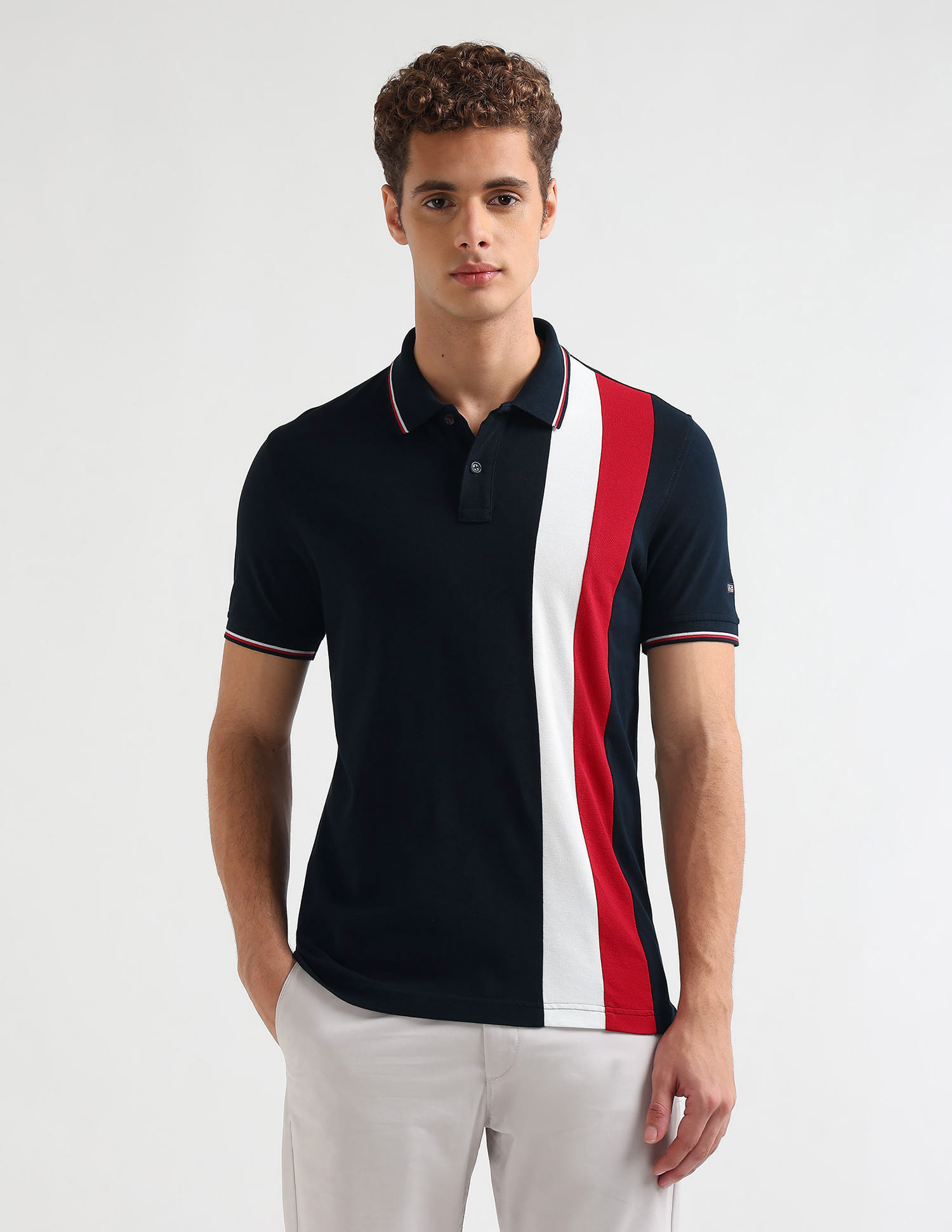 Buy Arrow Sport Vertical Striped Pure Cotton Polo Shirt - NNNOW.com