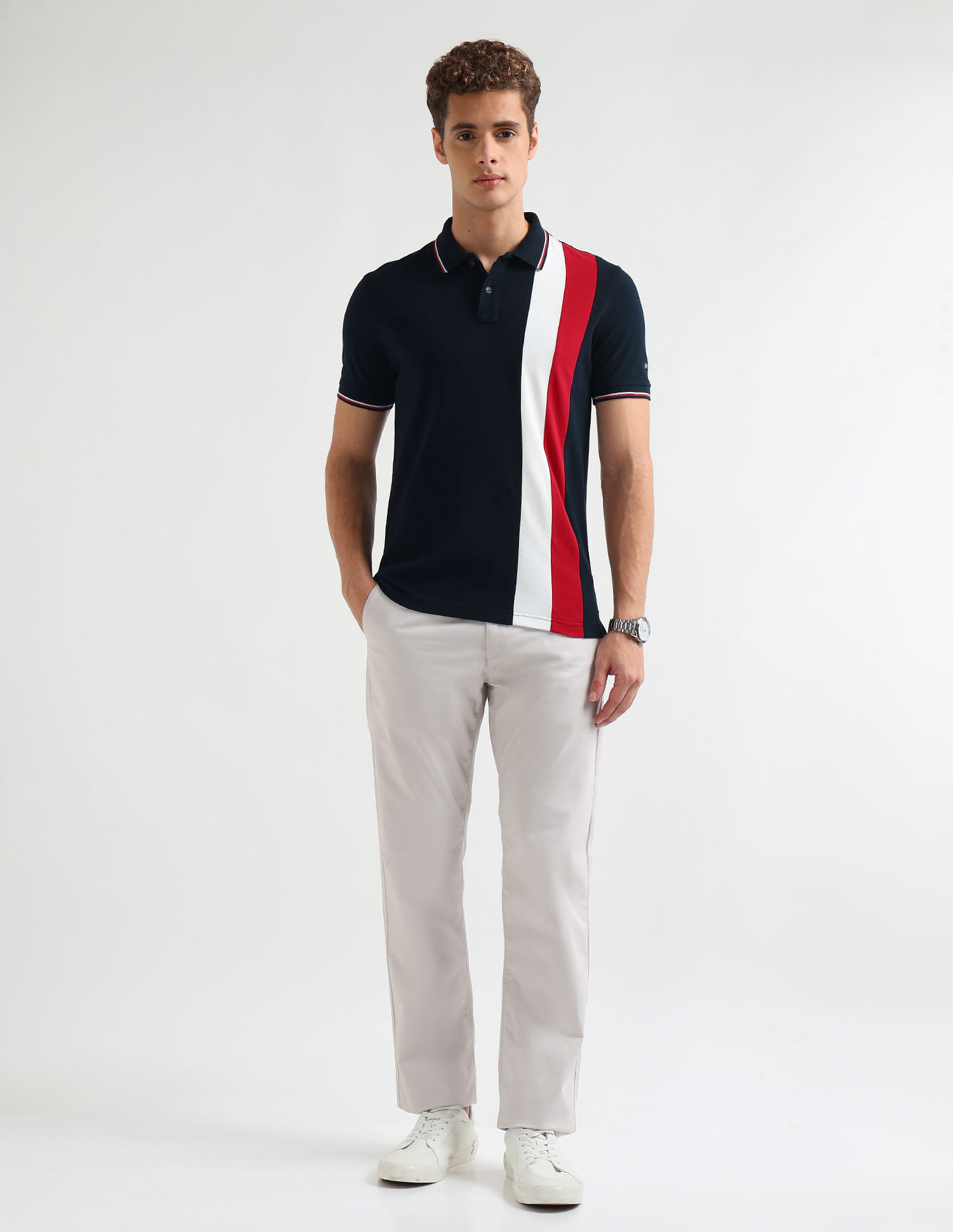 Buy Arrow Sport Vertical Striped Pure Cotton Polo Shirt - NNNOW.com