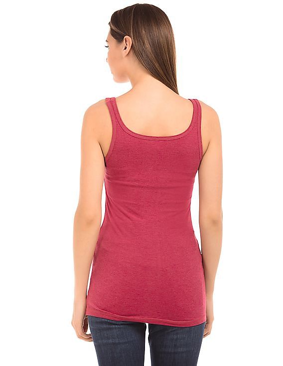 U.S. Polo Assn. Women U-Neck Melange Tank Top