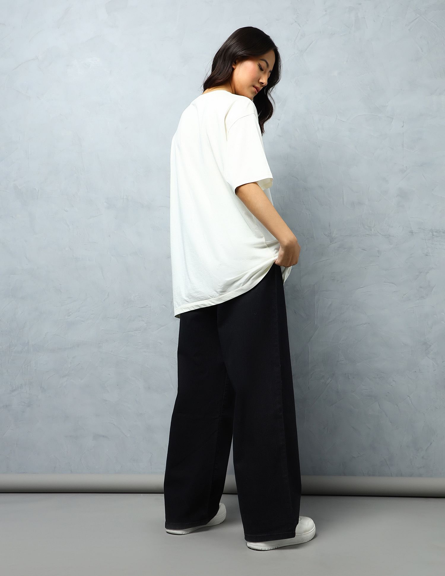 Flying Machine Women Wide Leg High Rise Jeans