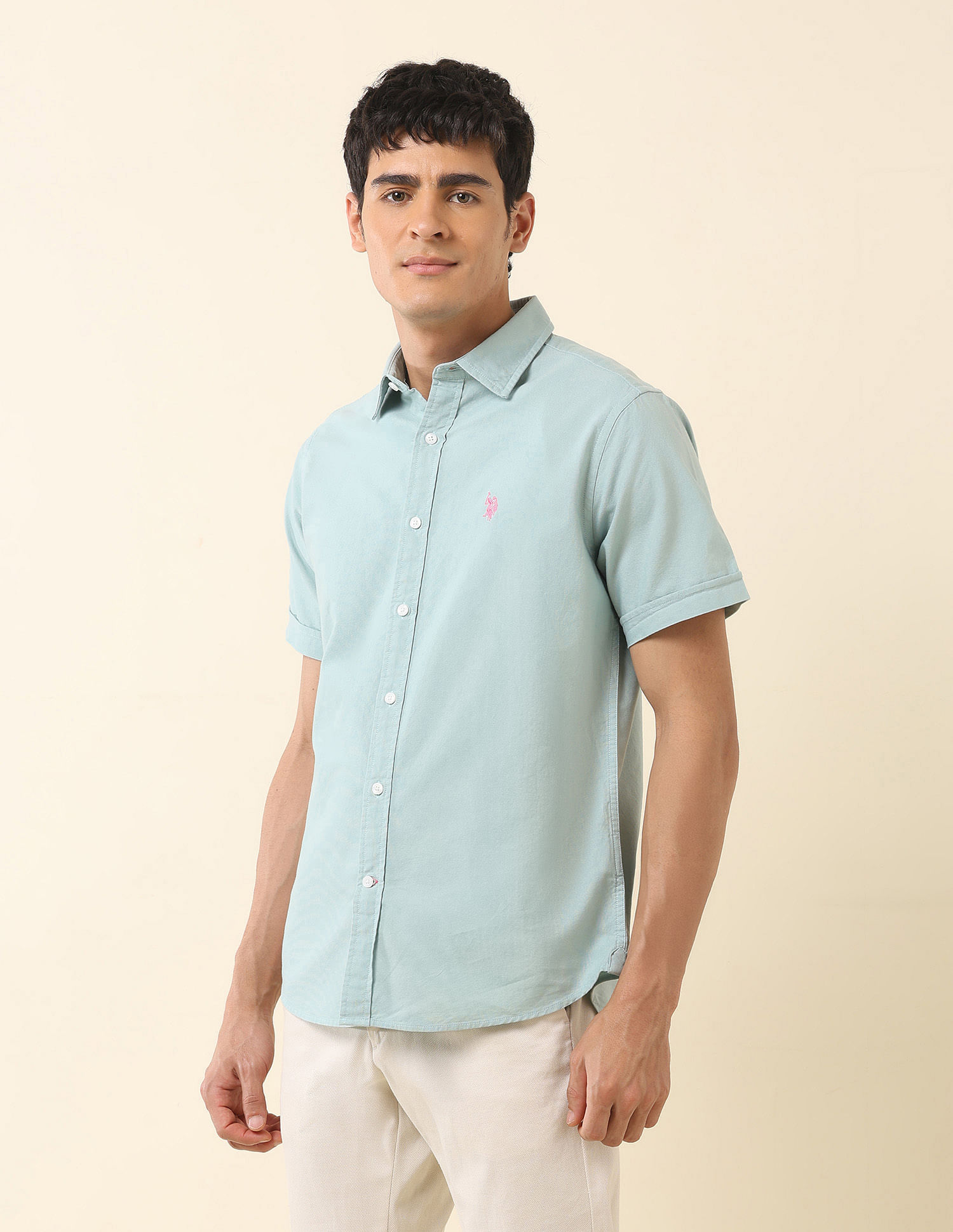 U.S. Polo Assn. Tailored Fit Solid Pure Cotton Shirt