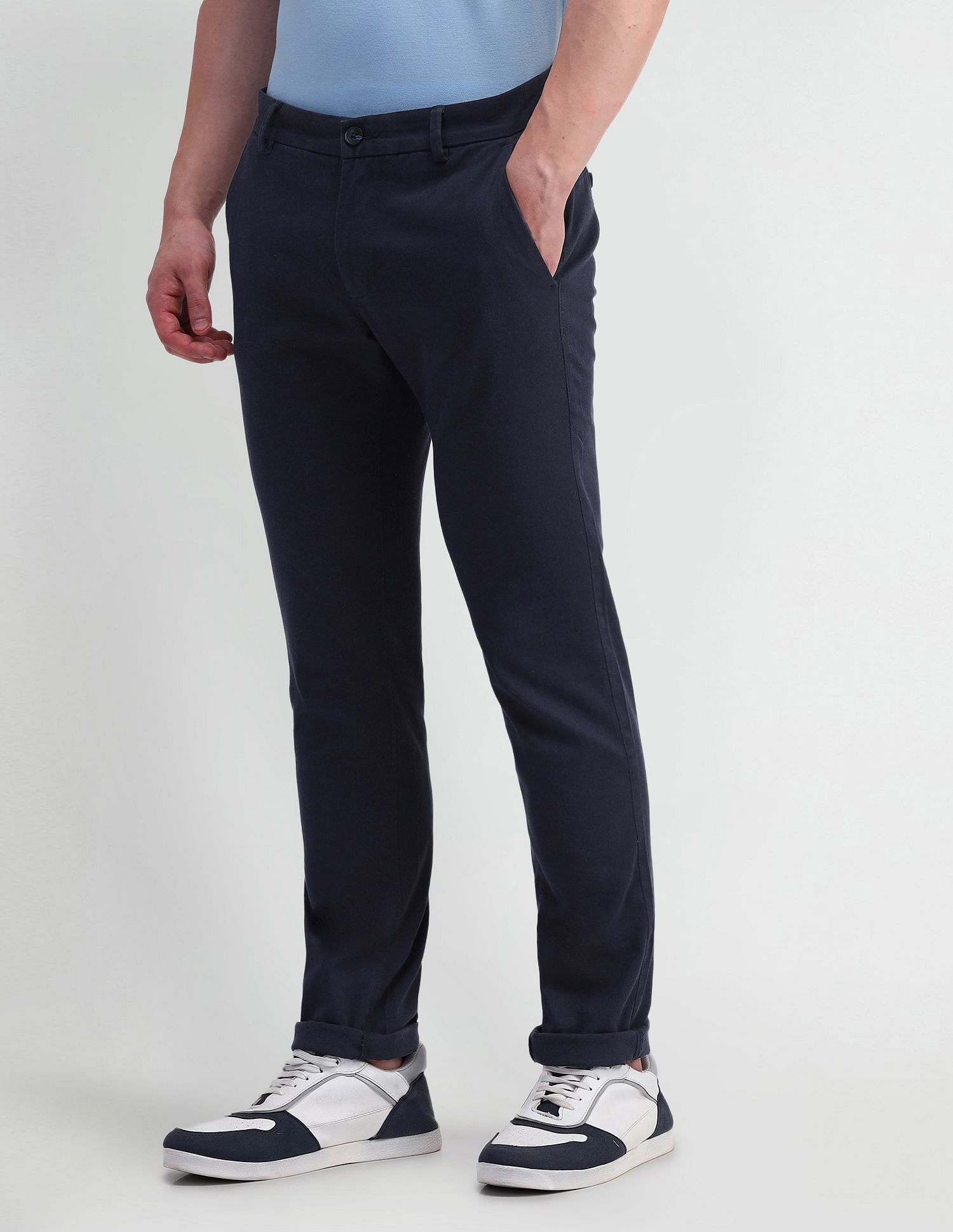 Arrow Sports Slim Fit Mid Rise Trousers