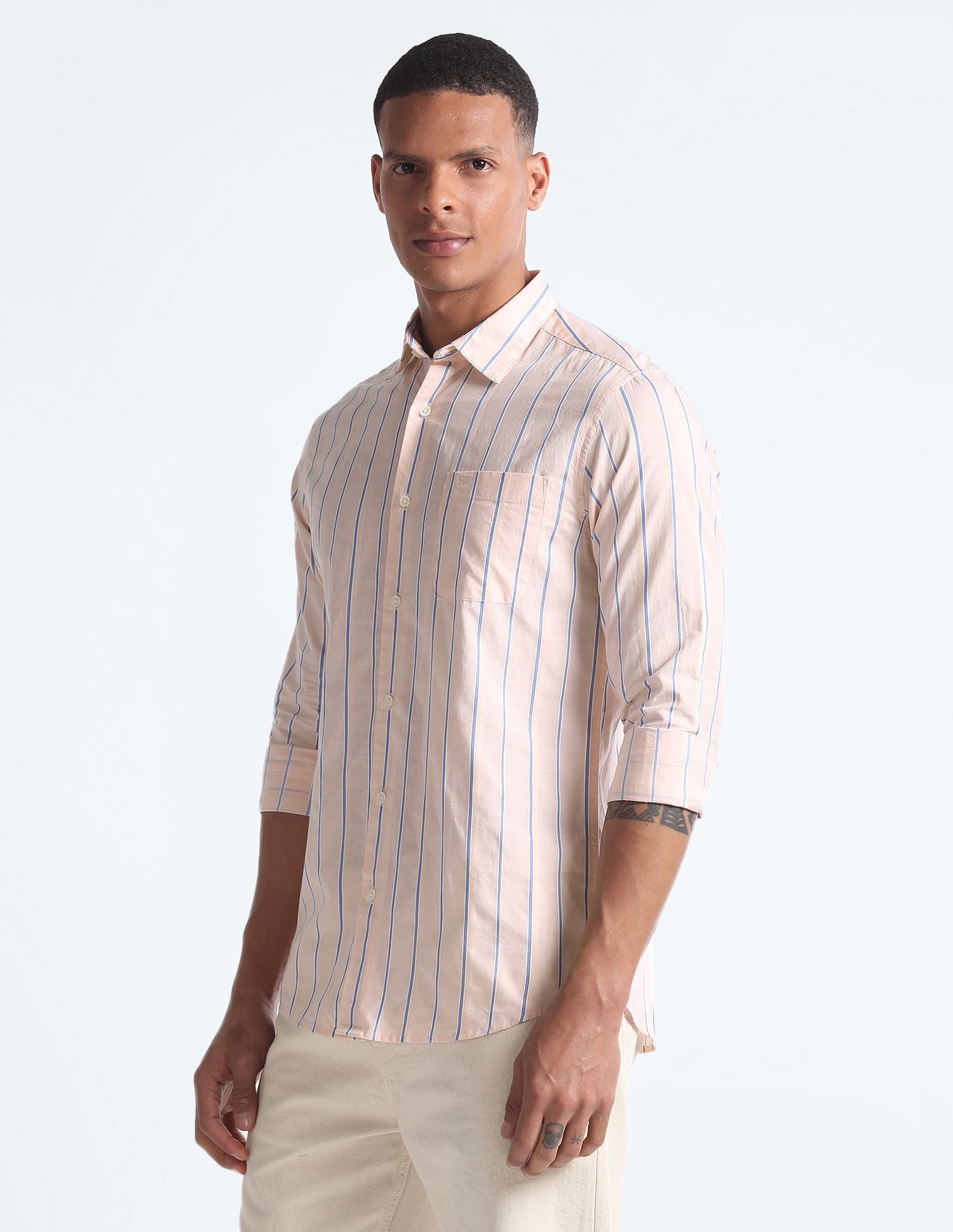 Flying Machine 50's Vertical Stripe Shirt