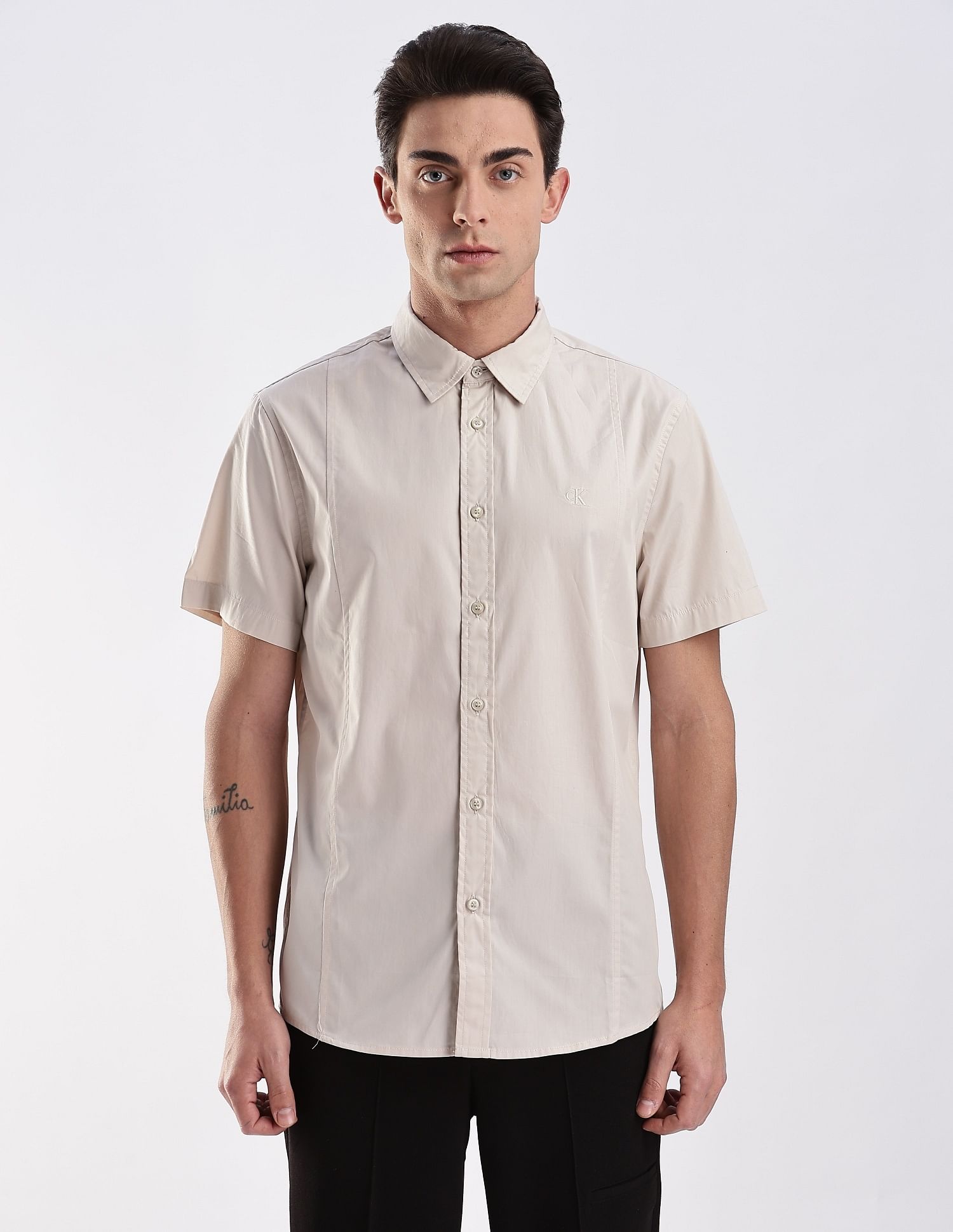 Calvin Klein Jeans Logo Regular Fit Poplin Woven Shirt