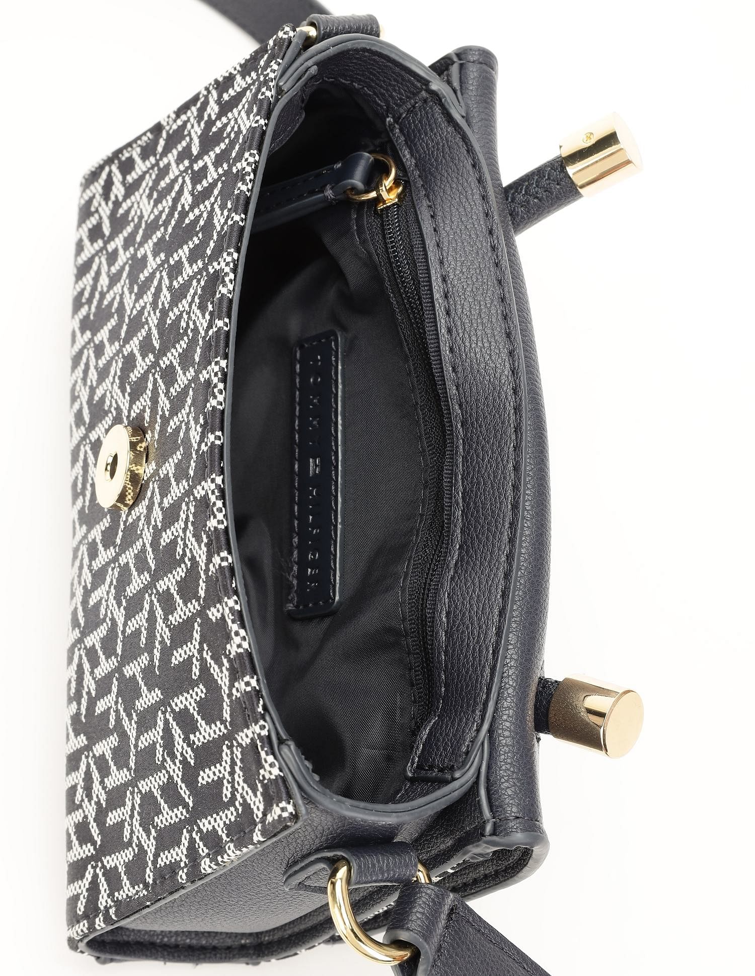 Tommy Hilfiger Logo Blue Polyester Sling Bag