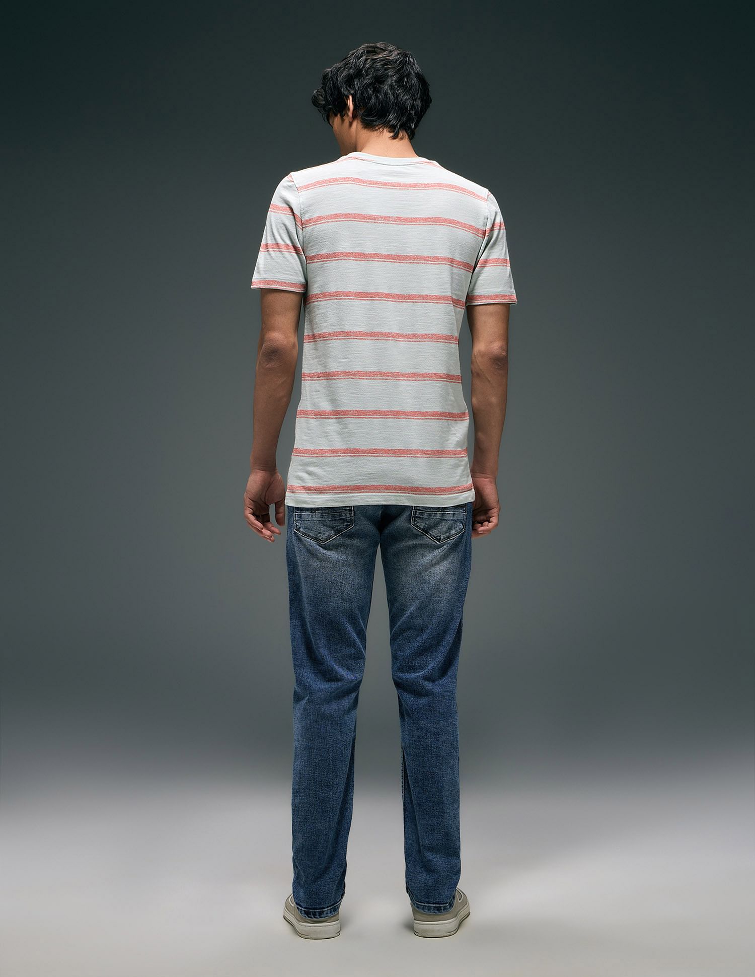Flying Machine Slash Slim Tapered Fit Washed Jeans