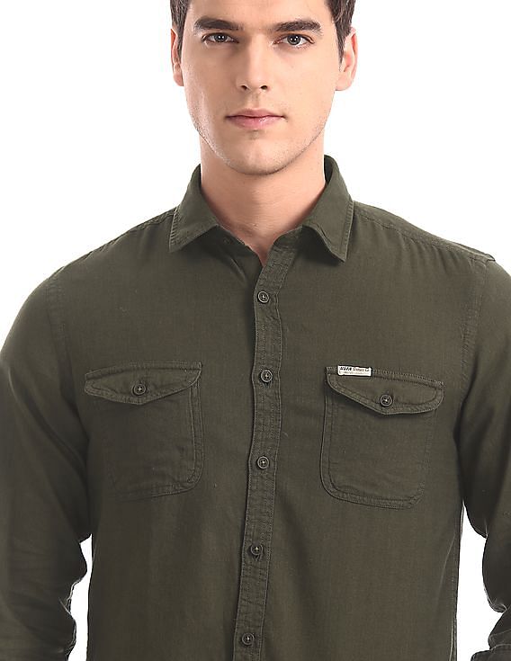 Solid Olive Green Shirt