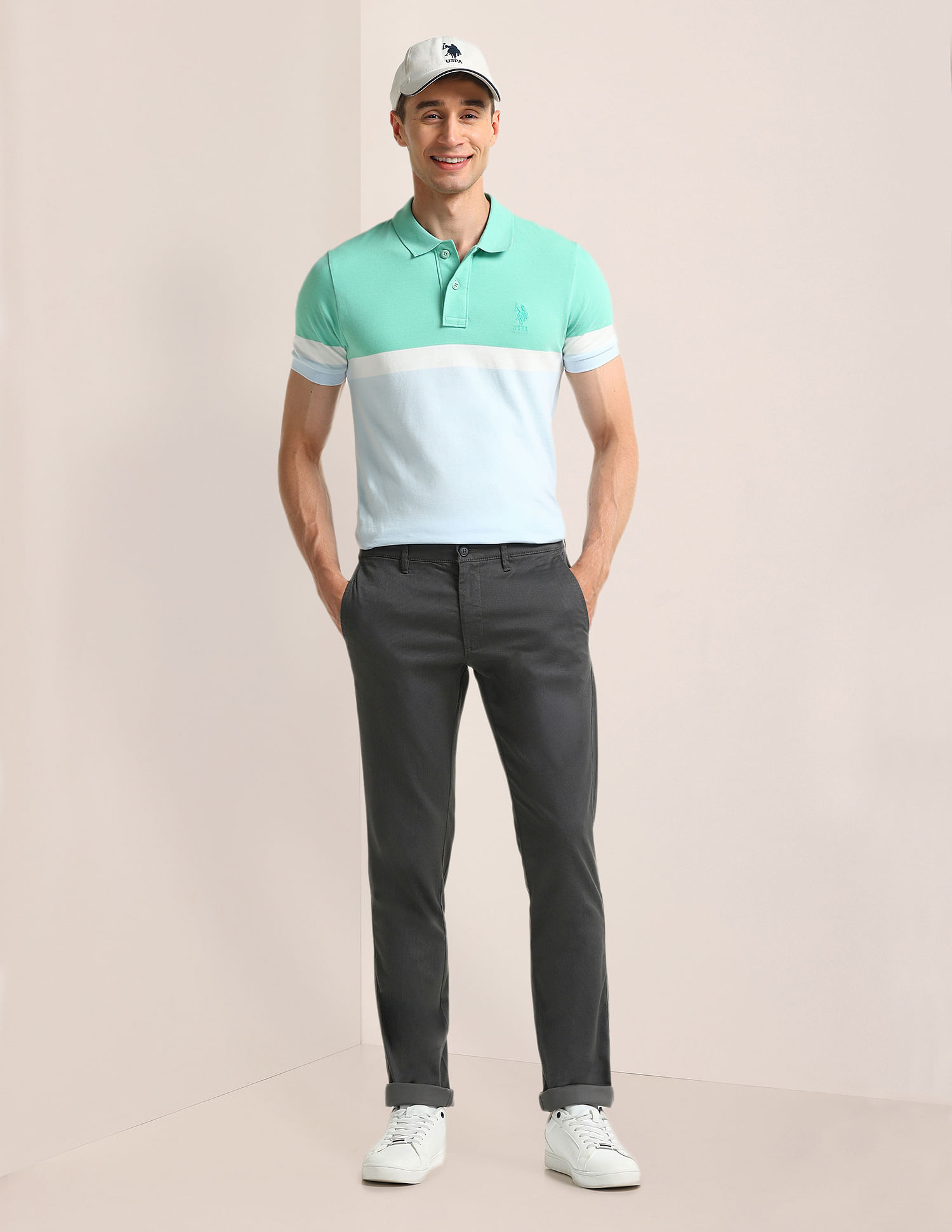 U.S. Polo Assn. Denver Slim Fit Textured Trousers