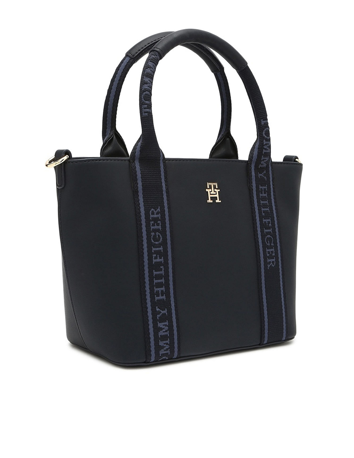 Tommy Hilfiger Solid Blue Pu Handbags