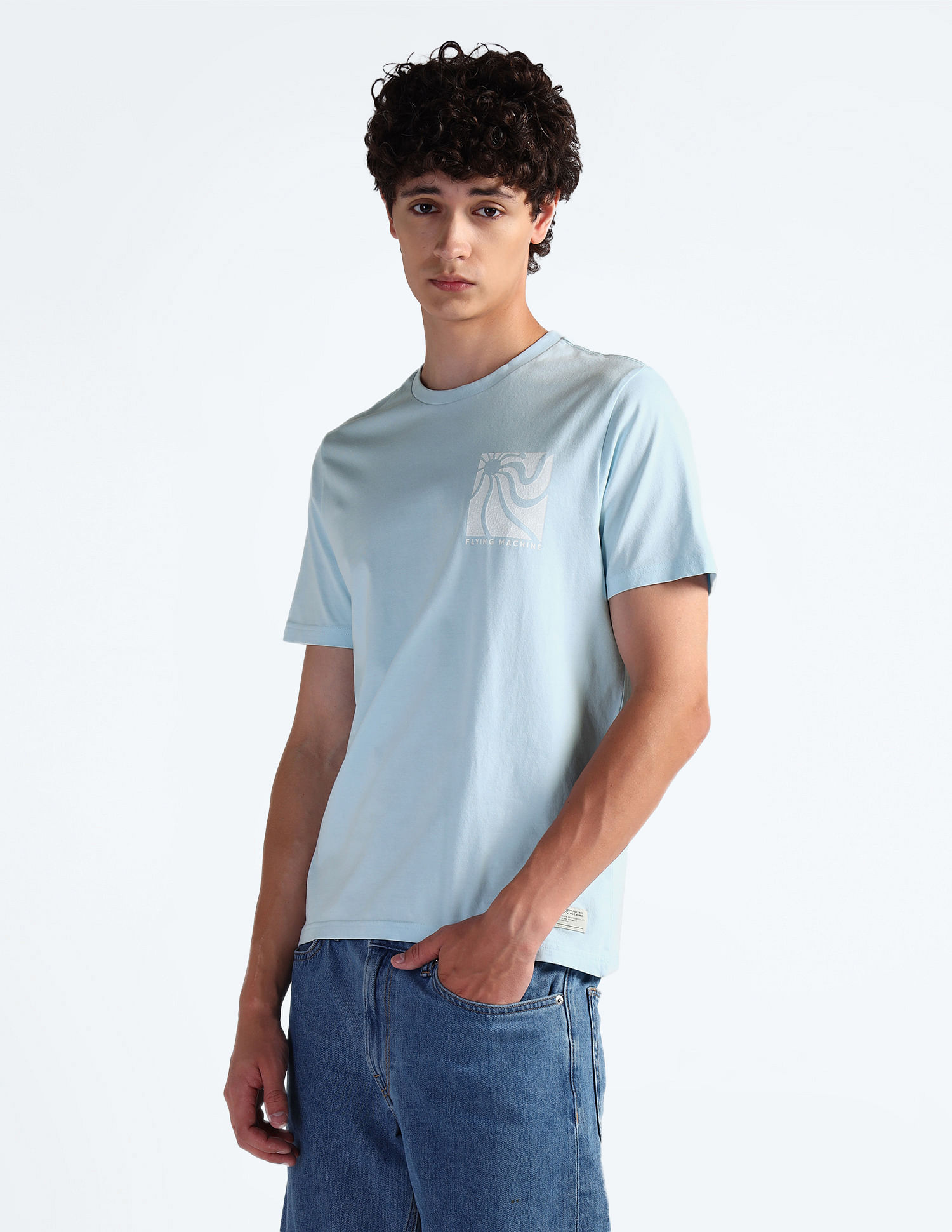 Flying Machine Graphic Print Cotton T-Shirt