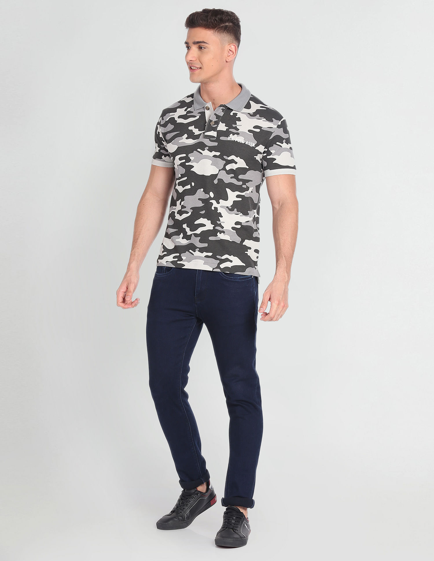 U.S. Polo Assn. Denim Co. Camouflage Print Cotton Polo Shirt