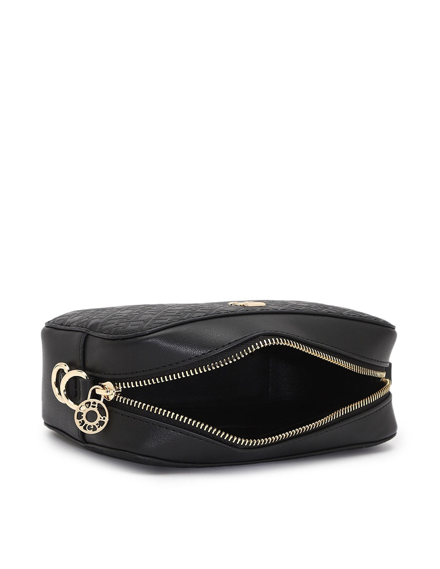 Tommy Hilfiger Textured Black PU Sling Bag