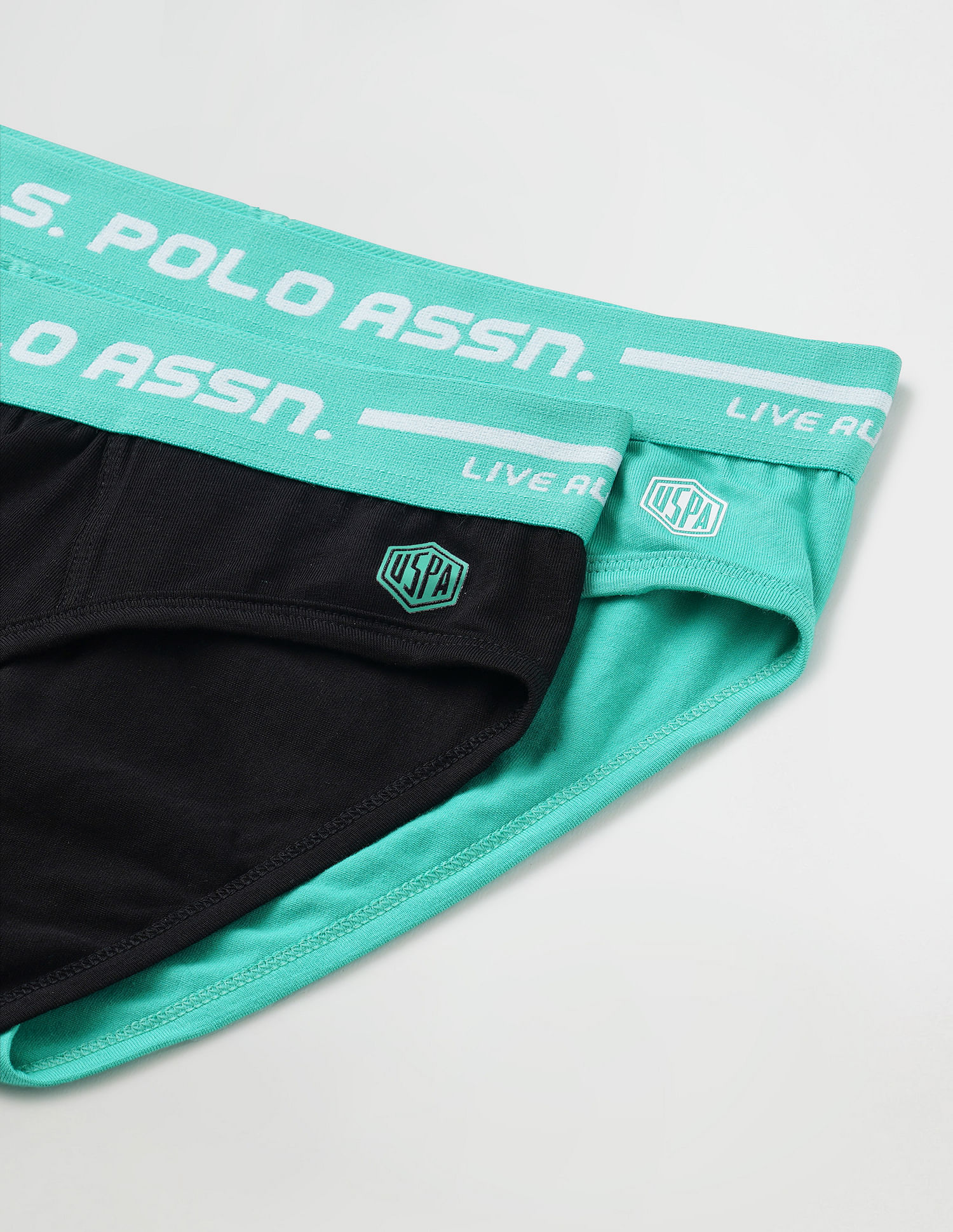 Buy USPA Innerwear Logo Waistband Cotton Stretch IYAH Briefs - Pack Of 2 