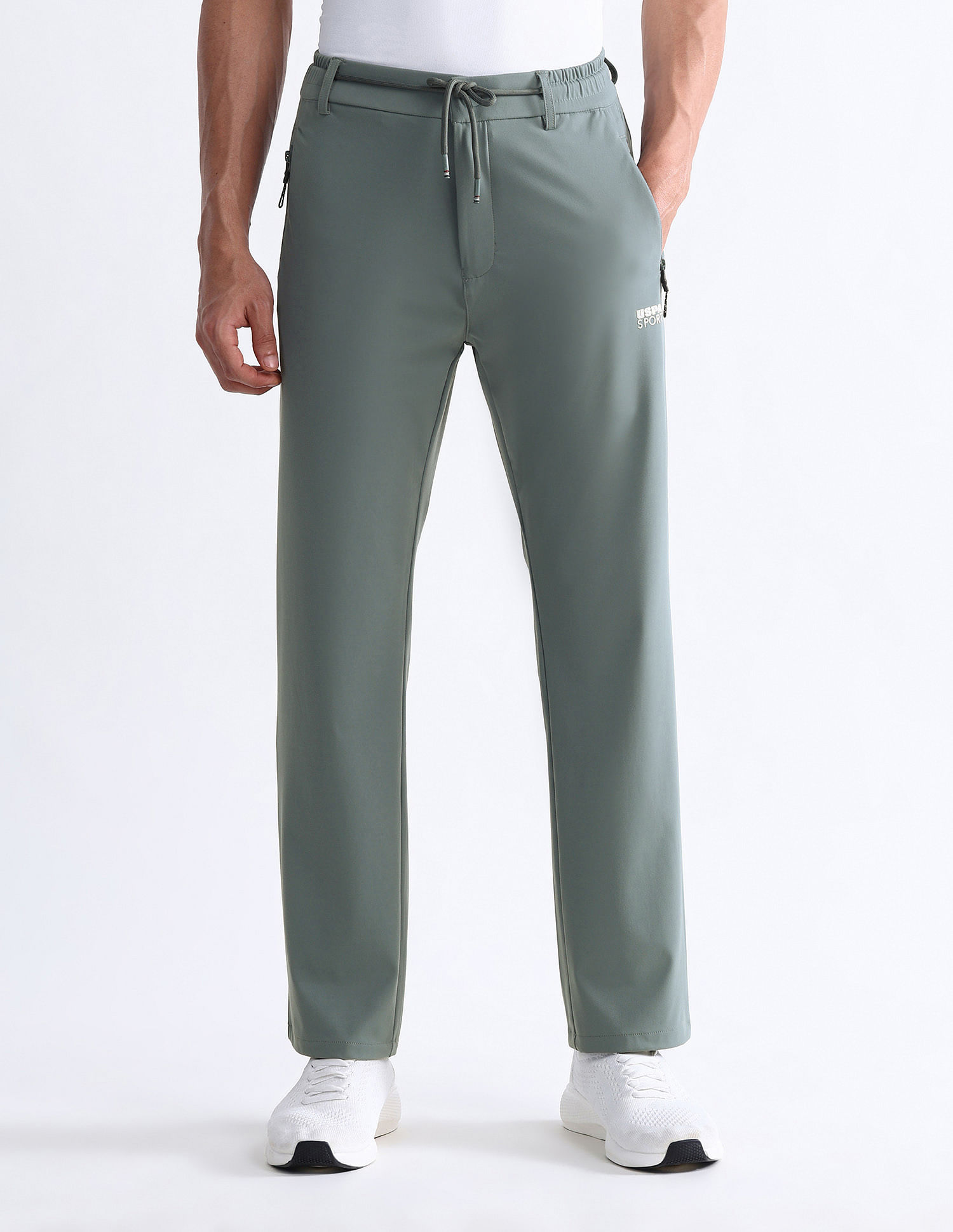 USPA Active Slim Fit Solid Active Track Pants