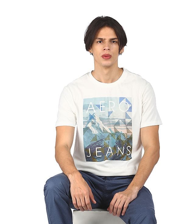 Buy Aeropostale Men White Crew Neck 