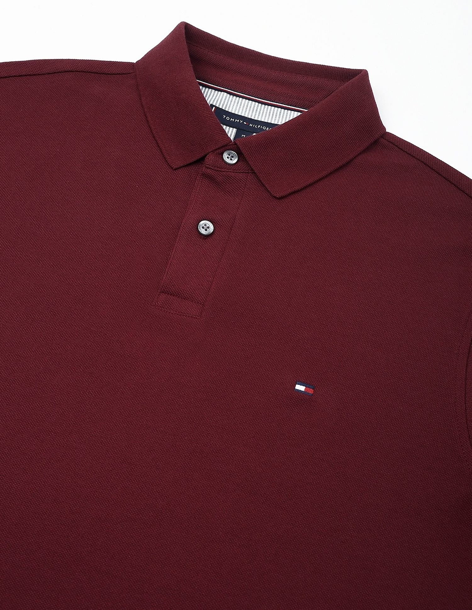 Tommy Hilfiger Solid Regular-Fit Cotton Polo T-Shirt
