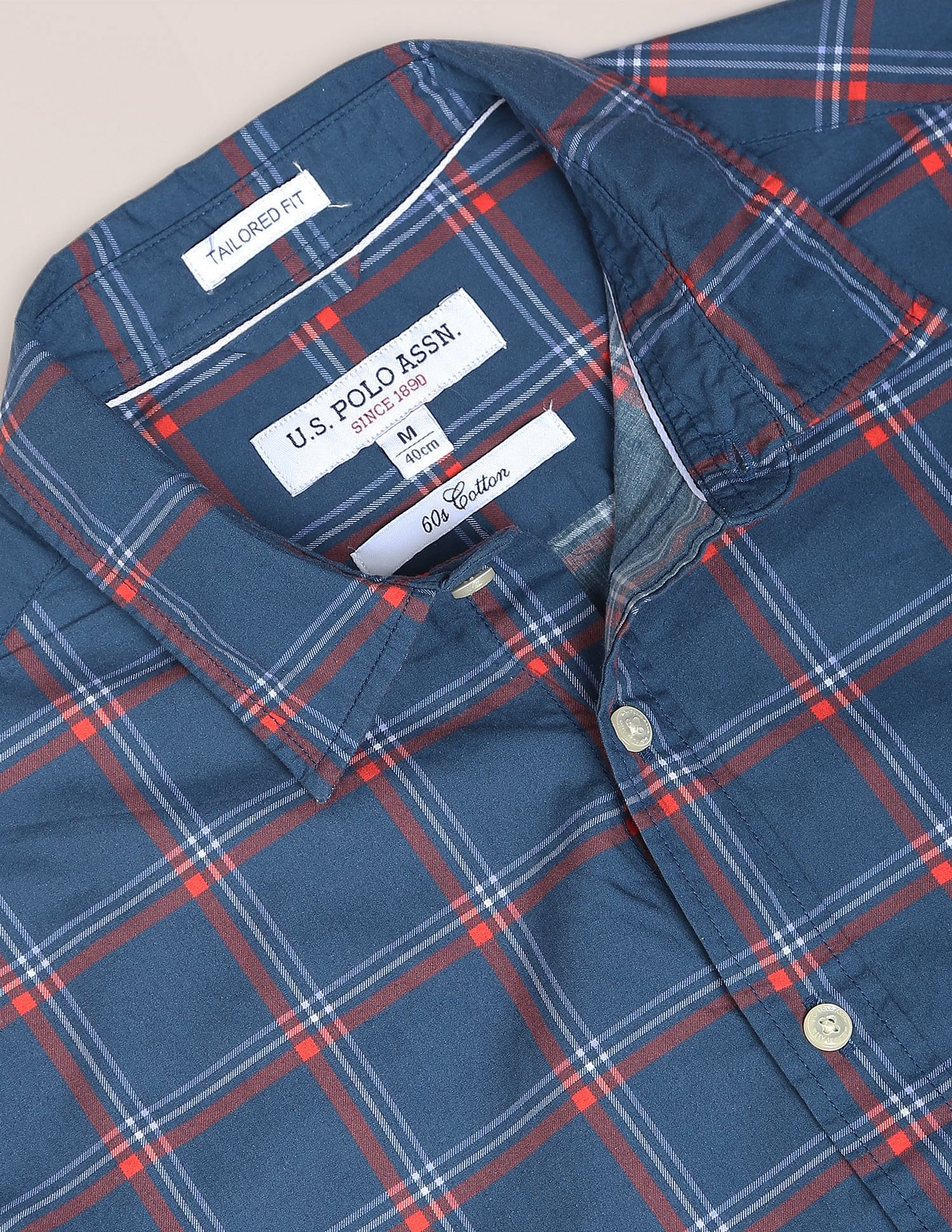 U.S. Polo Assn. Spread Collar Checked Casual Shirt