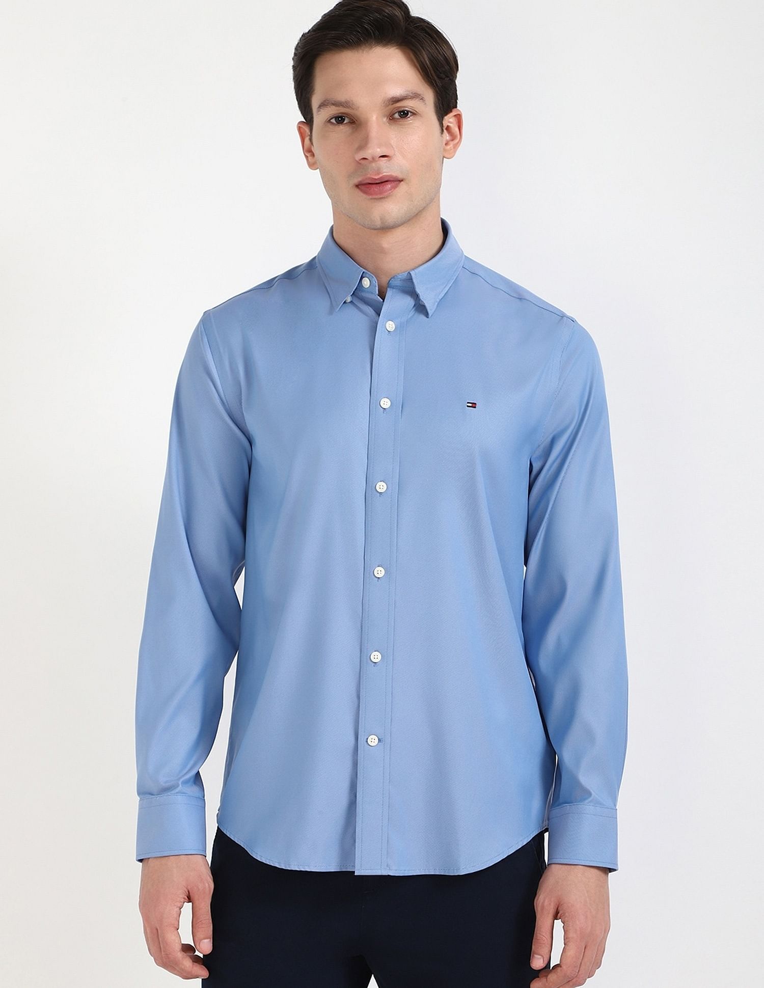 Tommy Hilfiger Solid Regular-Fit Twill Shirt