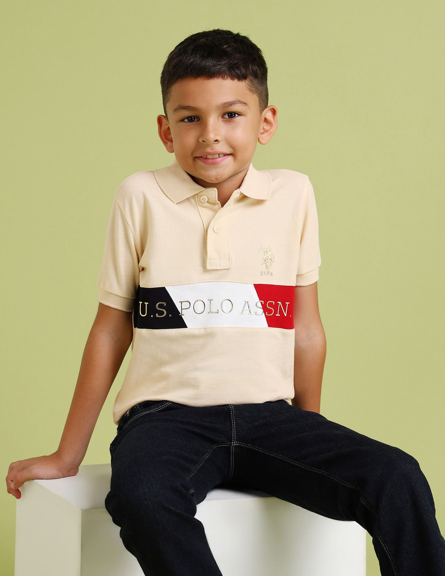 U.S. Polo Assn. Kids Boys Logo Printed Polo Shirt