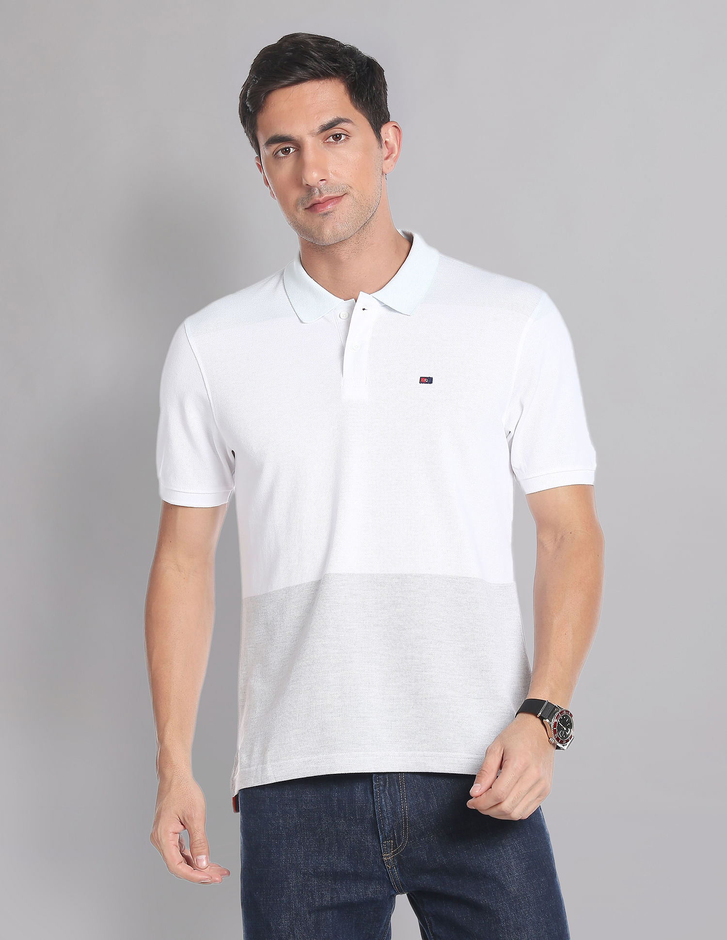 AD by Arvind Colour Block COOL-IT Real Deal Polo Shirt