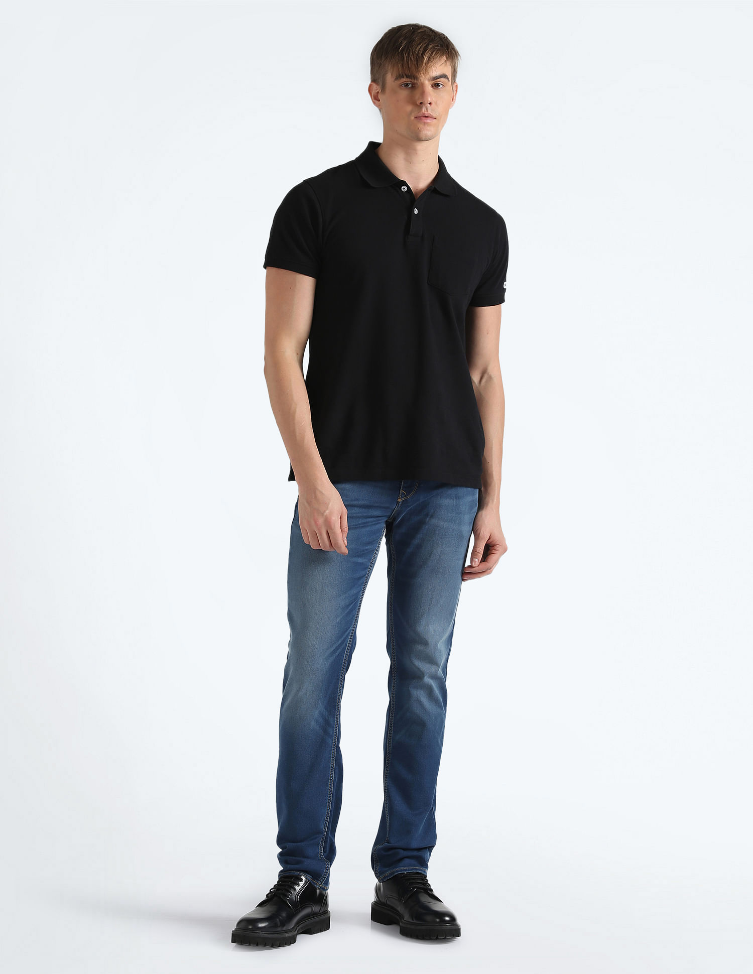 Flying Machine Mid Rise Freddie Slim Straight Jeans