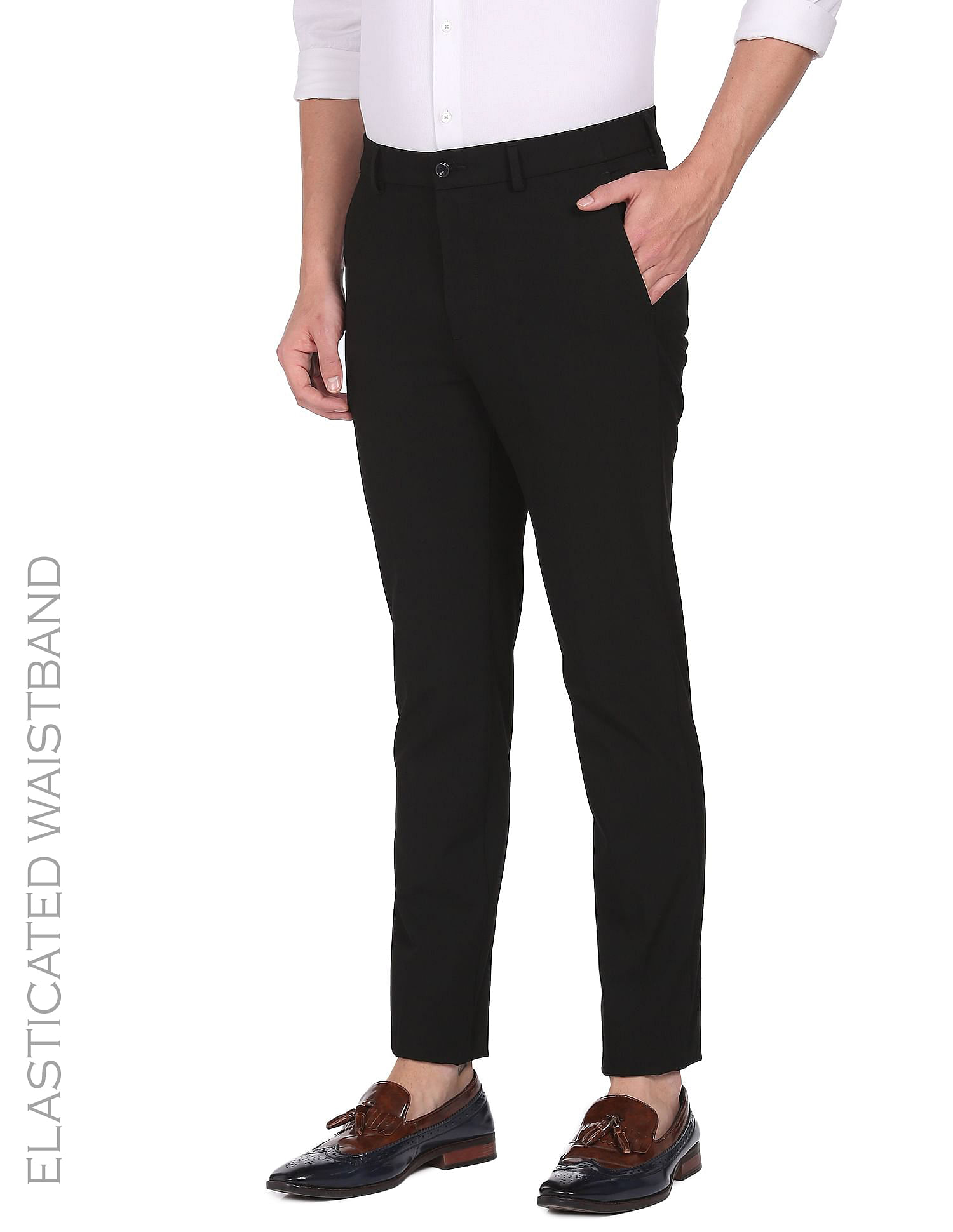 Arrow Formal Trousers : Buy Arrow Men Black Hudson Tailored Fit Auto Flex  Formal Trousers Online | Nykaa Fashion