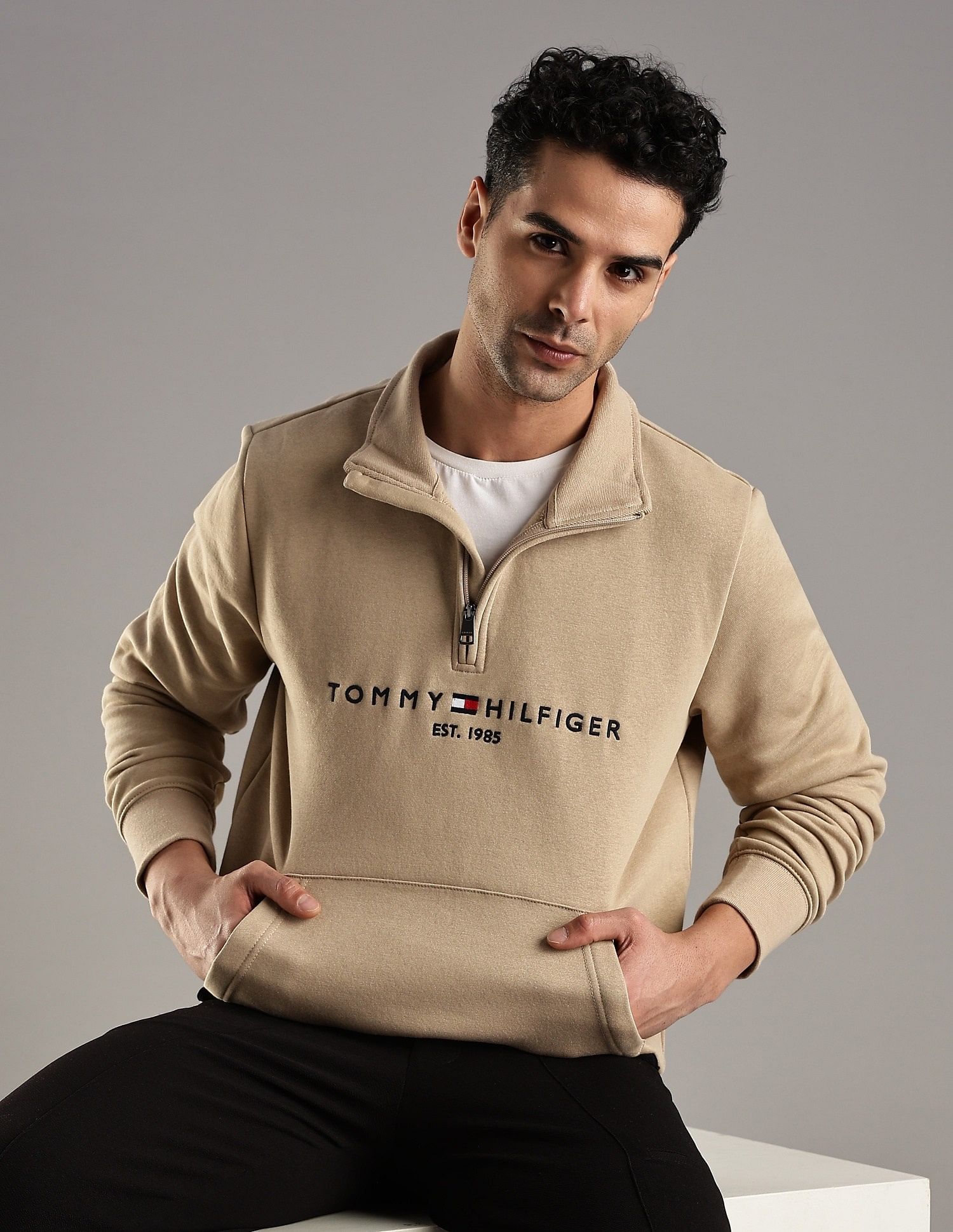 Tommy Hilfiger Embroidered Logo Regular-Fit Cotton Sweatshirt