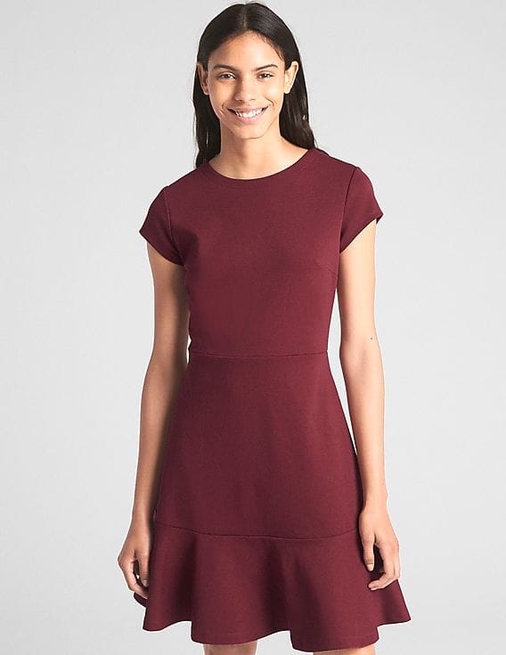 Buy GAP Women Red Fit and Flare Peplum Dress in Ponte - NNNOW.com Buy GAP Women Red Fit and Flare Peplum Dress in Ponte - NNNOW.com