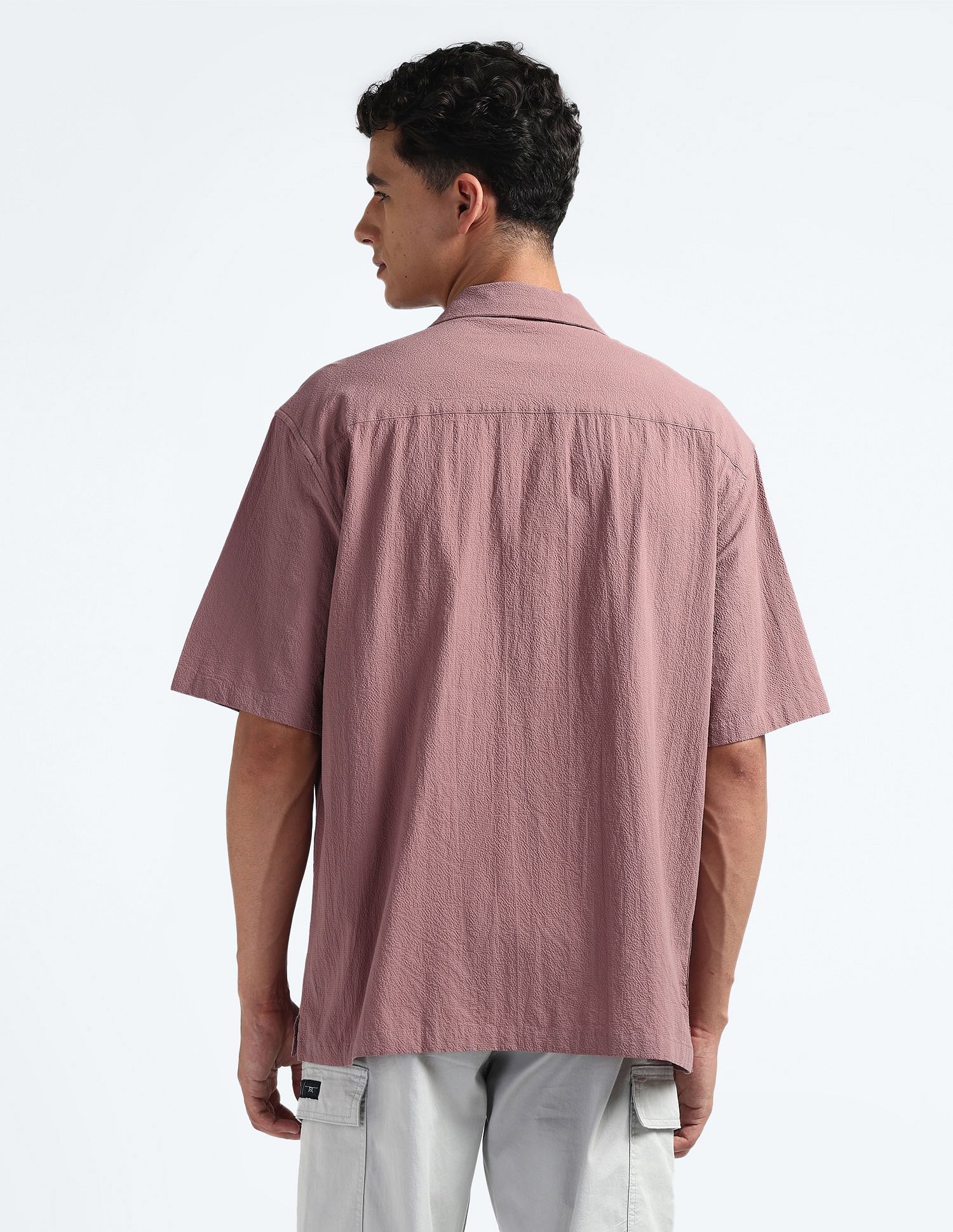 Flying Machine Cuban Collar Oversized Shirt