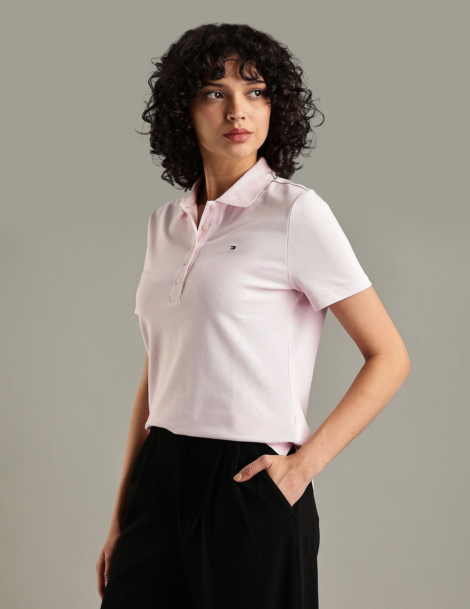 Tommy Hilfiger Solid Regular-Fit Cotton Polo Shirt