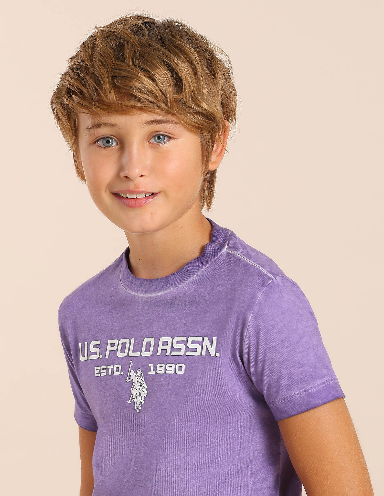 U.S. Polo Assn. Kids Boys Brand Printed Regular Fit T-Shirt