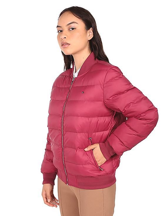 pink and red bomber jacket