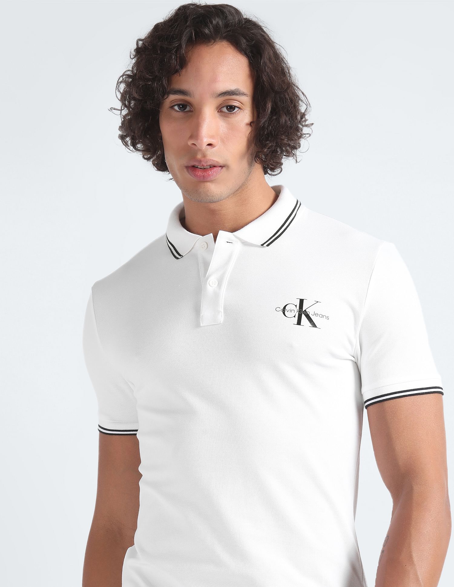 Calvin Klein Slim Fit Tipped Collar Polo Shirt