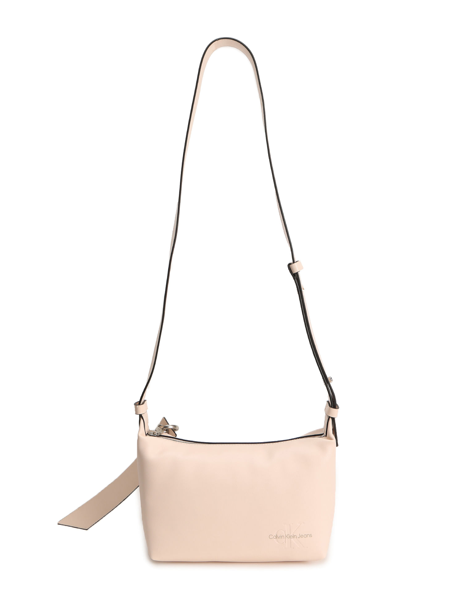 Buy Calvin Klein Women Beige Three Compartment Brand Monogram Sling Bag -  NNNOW.com