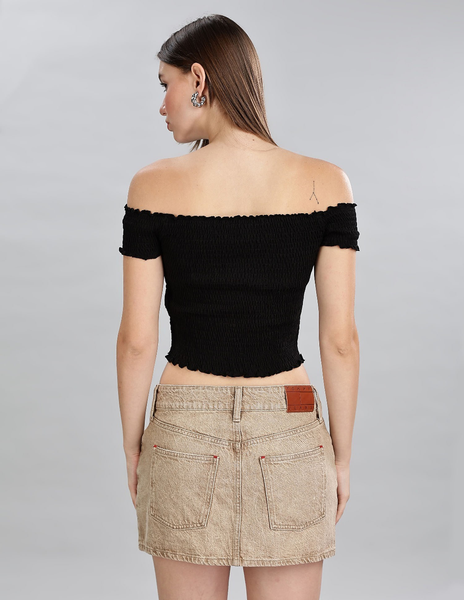 Tommy Hilfiger Regular-Fit Cotton Off-Shoulder Neck Crop Tops