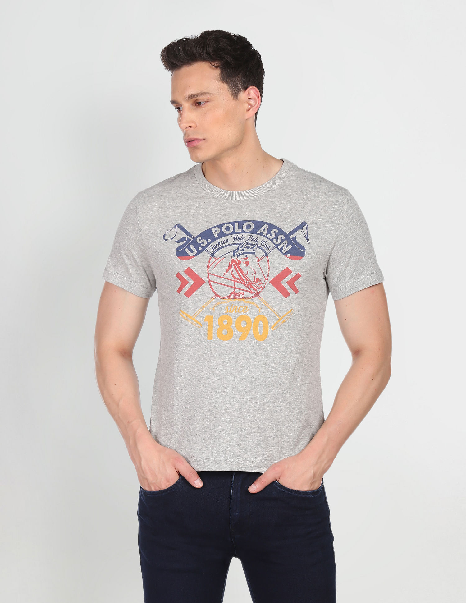 U.S. Polo Assn. Denim Co. Brand Print Heathered T-Shirt